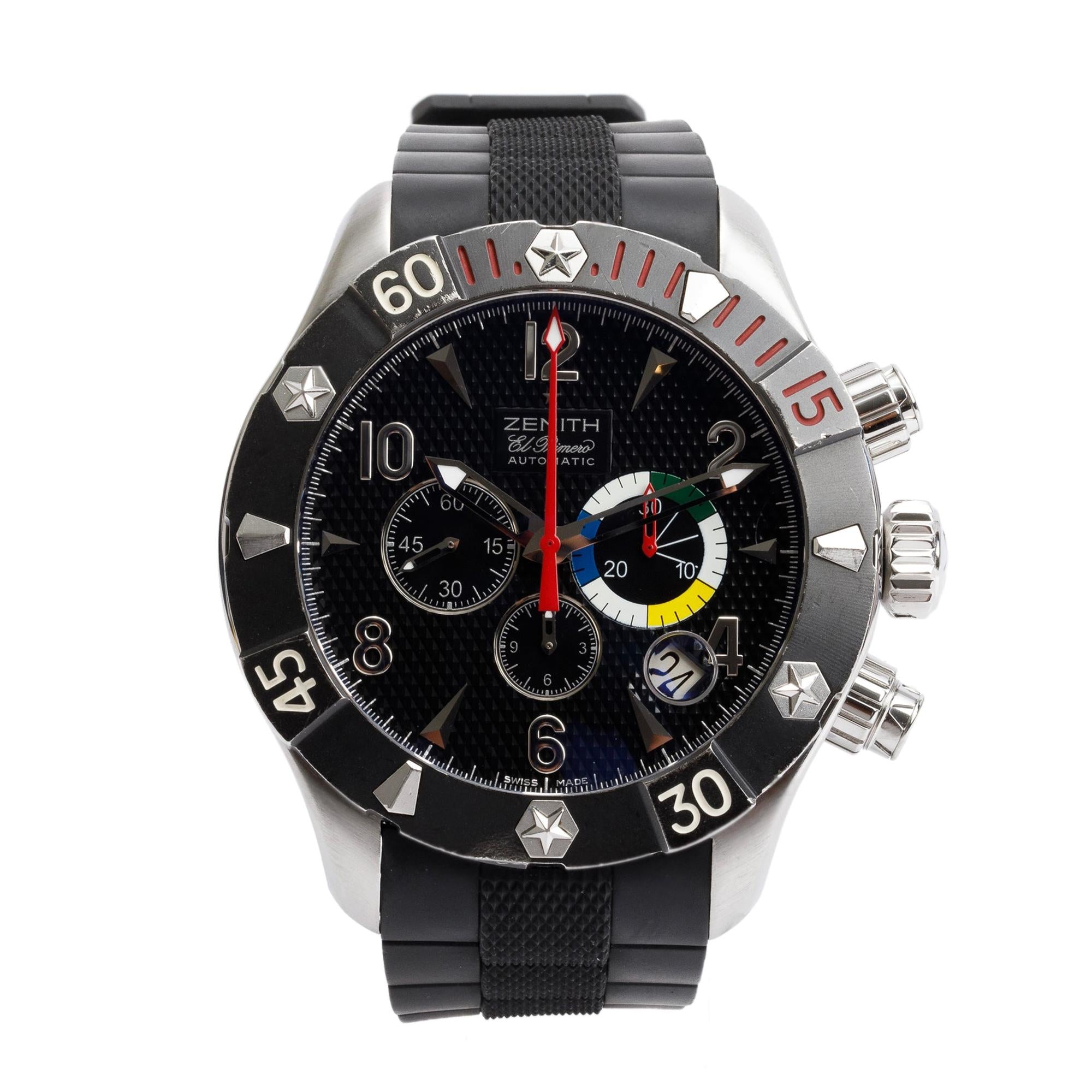 Zenith Stainless Steel Defy Classic El Primero 46.5 MM Chronograph Automatic Watch w/ Box & Papers