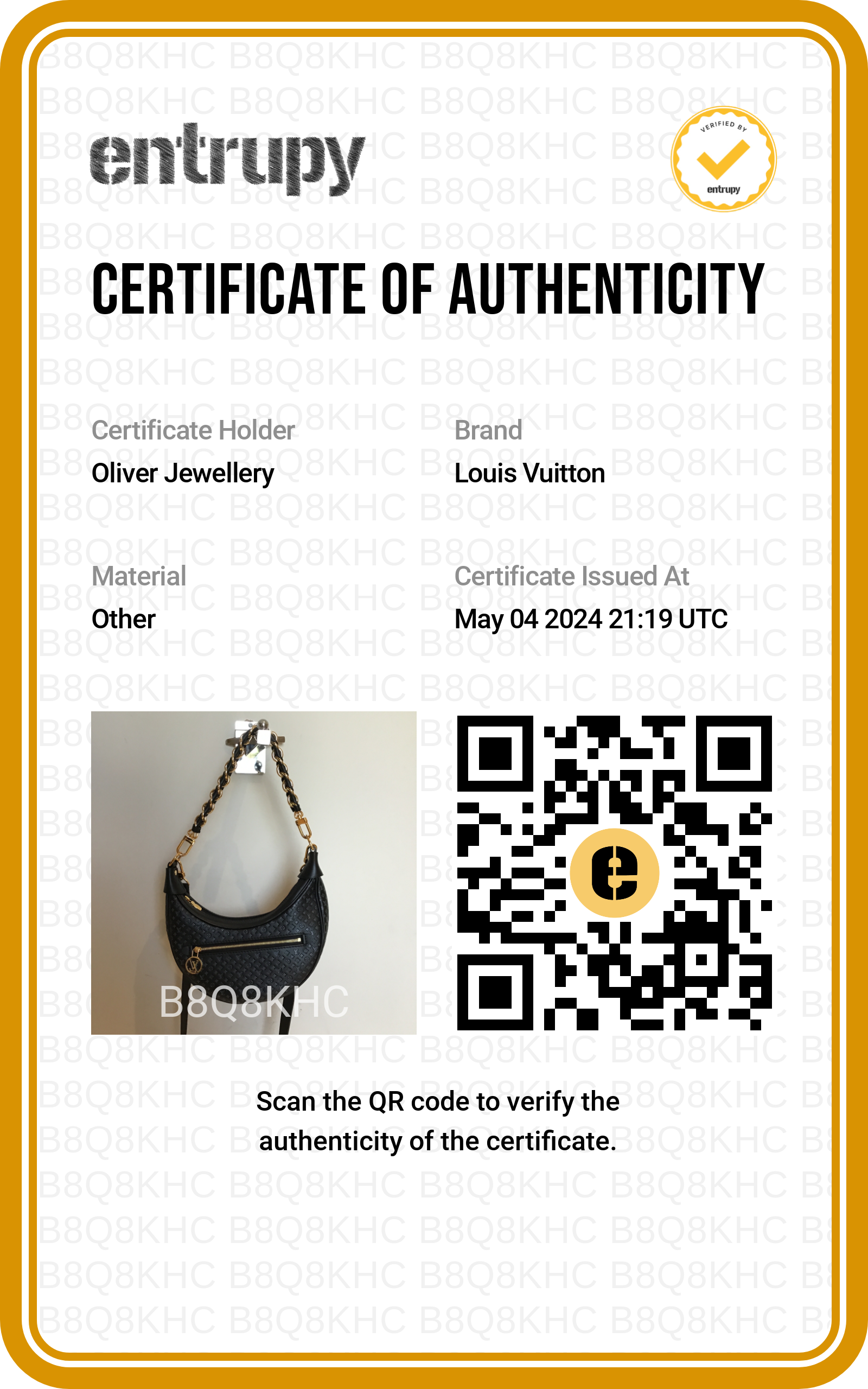 Louis Vuitton Black Monogram Embossed Calfskin Leather LV Loop Bag w/ Box & Receipt