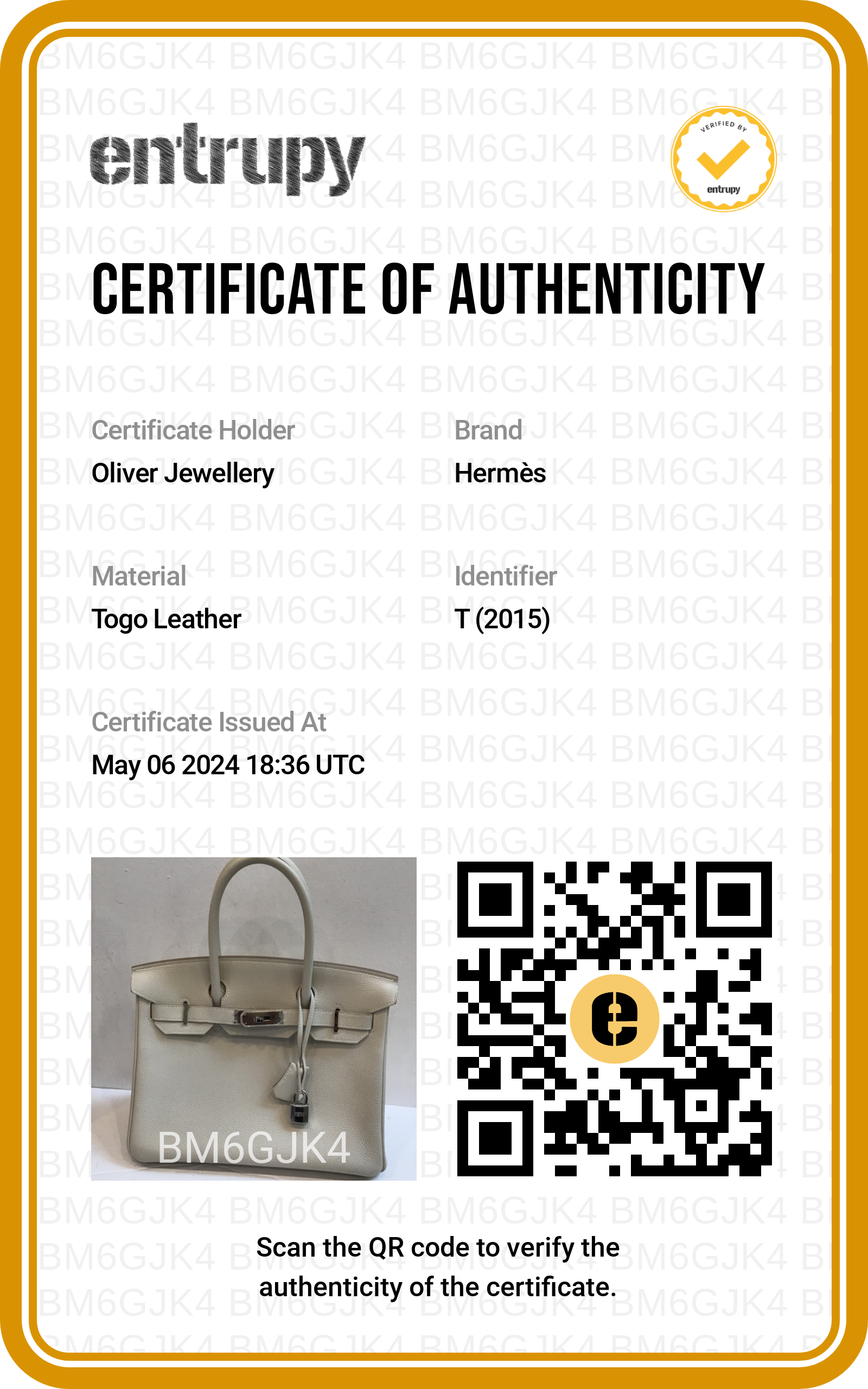 Hermes Beton Veau Togo Birkin 30