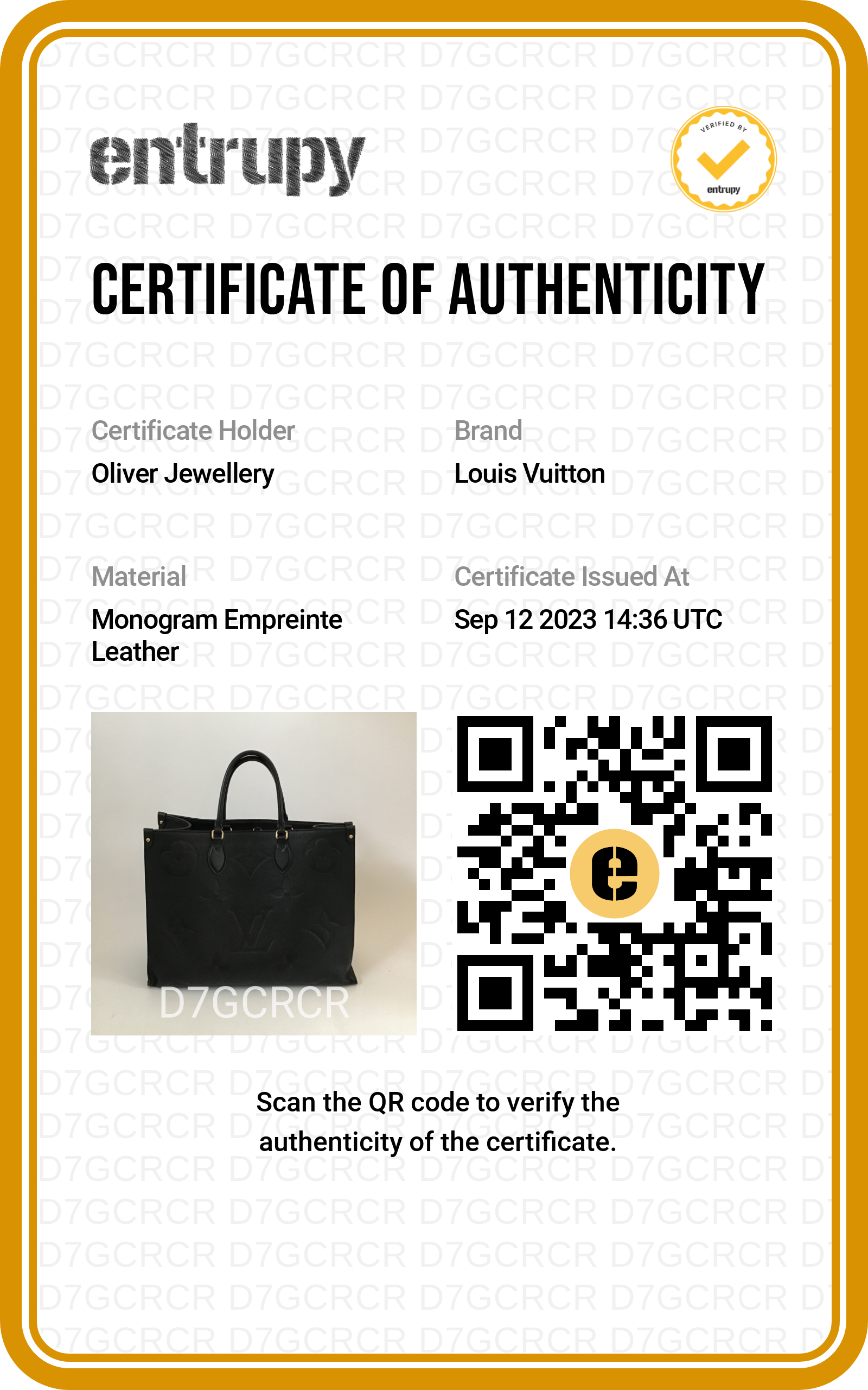 Louis Vuitton 2022 Black Empreinte Leather OnTheGo GM w/ Receipt