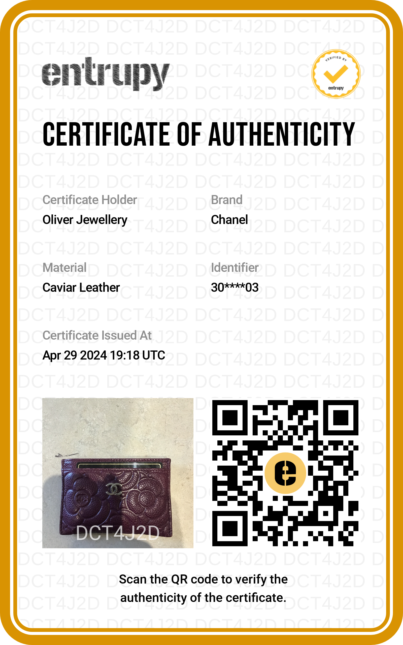 Chanel 2020 Burgundy Camellia Embossed Caviar Leather Classic Card Holder w/ Authenticity Card