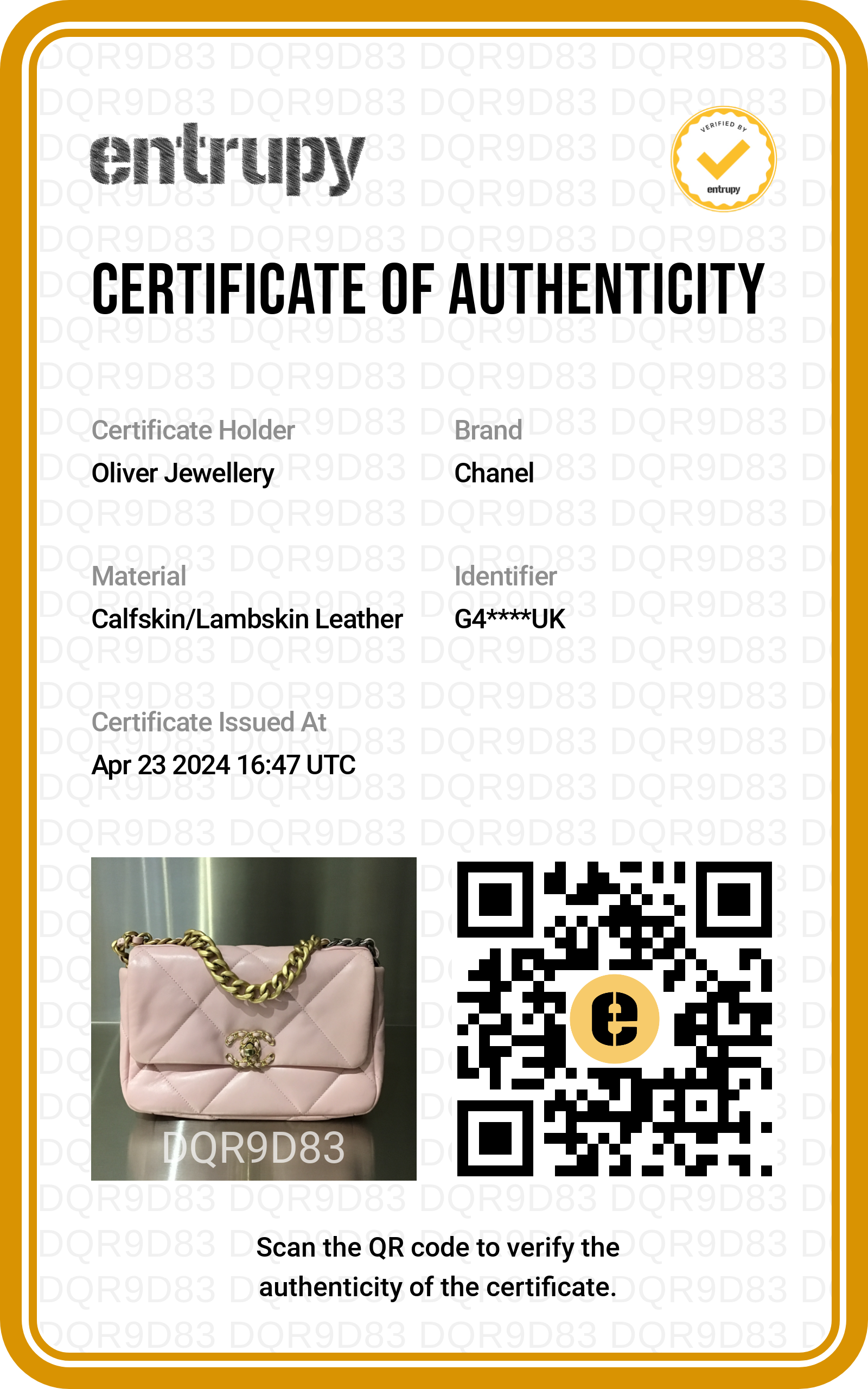 Chanel 2022 Pink Lambskin Leather Medium 19 Flap Bag w/ Box & Receipt