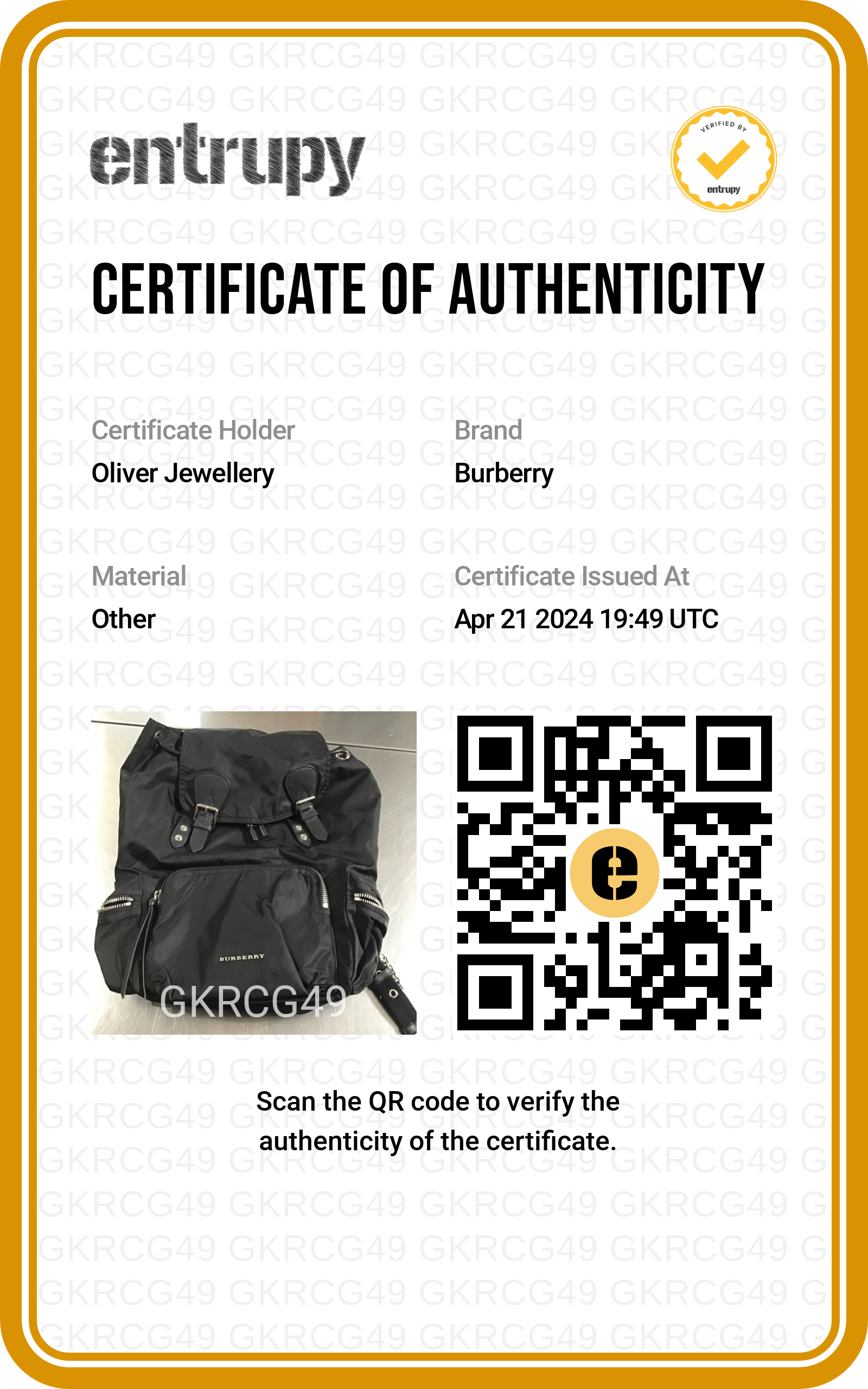 Burberry Black Technical Nylon Large Rucksack Backpack