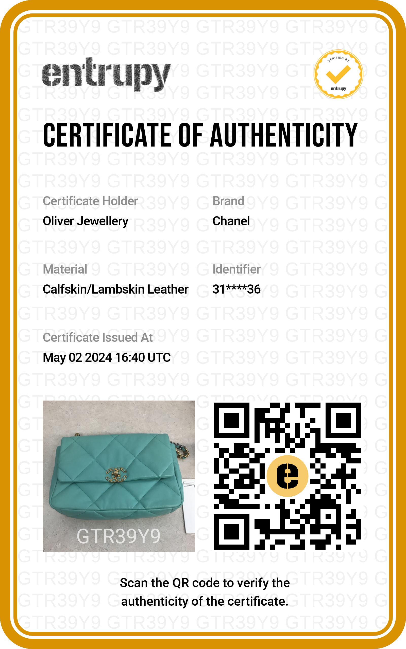 Chanel 2021 Tiffany Blue Lambskin Leather Large 19 Flap Bag w/ Box & Authenticity Card