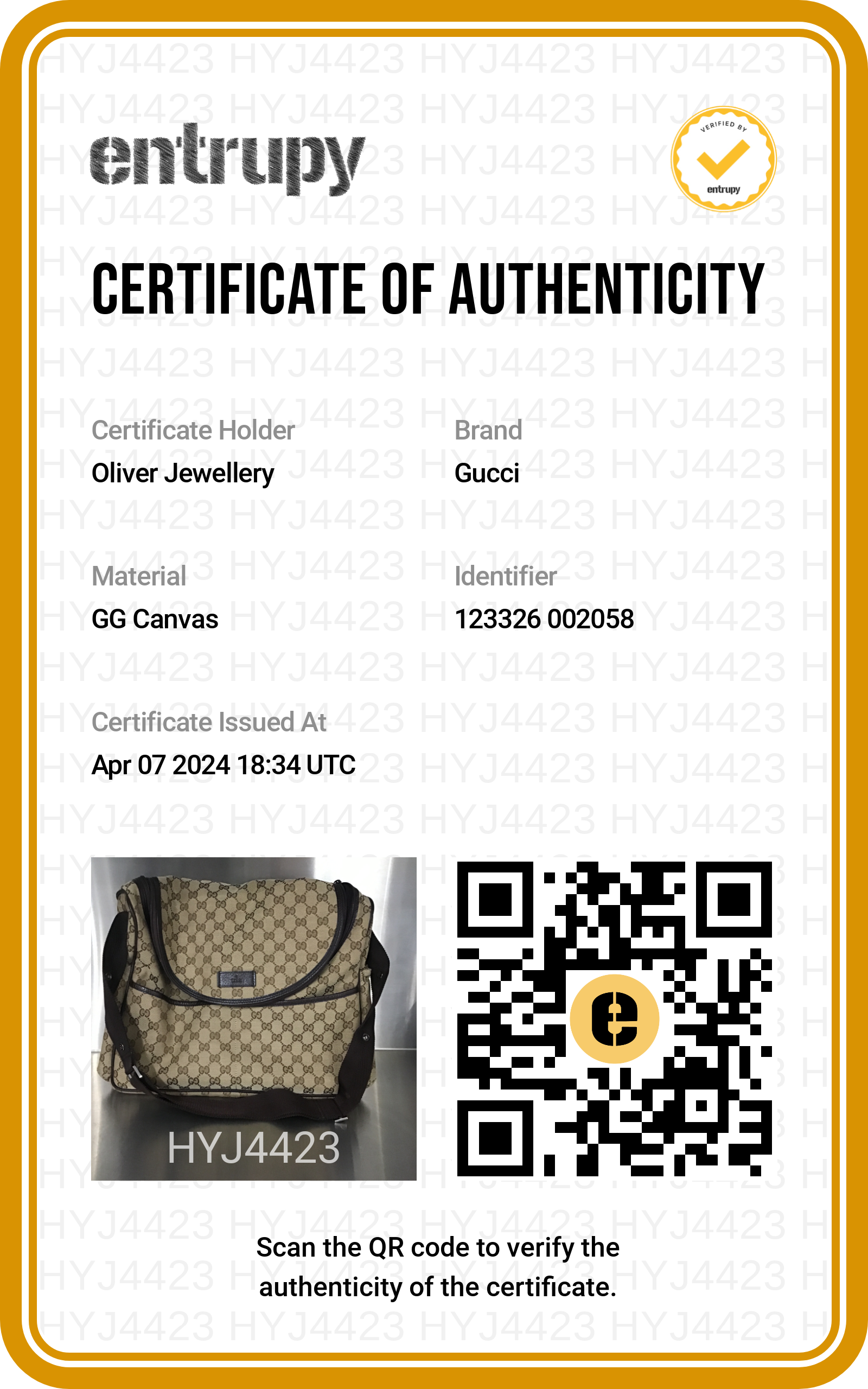 Gucci Brown Leather Trim GG Canvas Diaper Bag