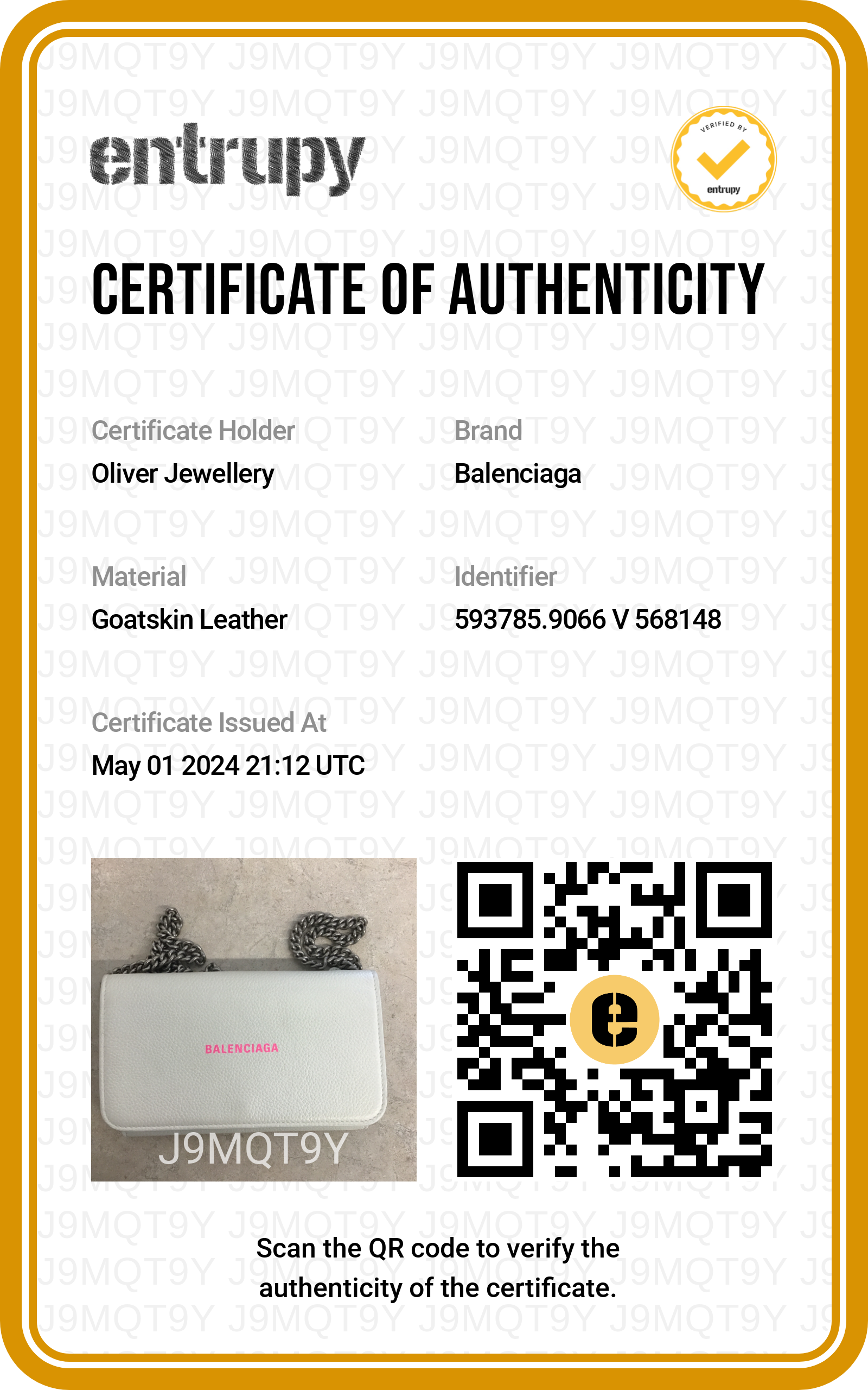 Balenciaga White Leather Everyday Continental Wallet on Chain