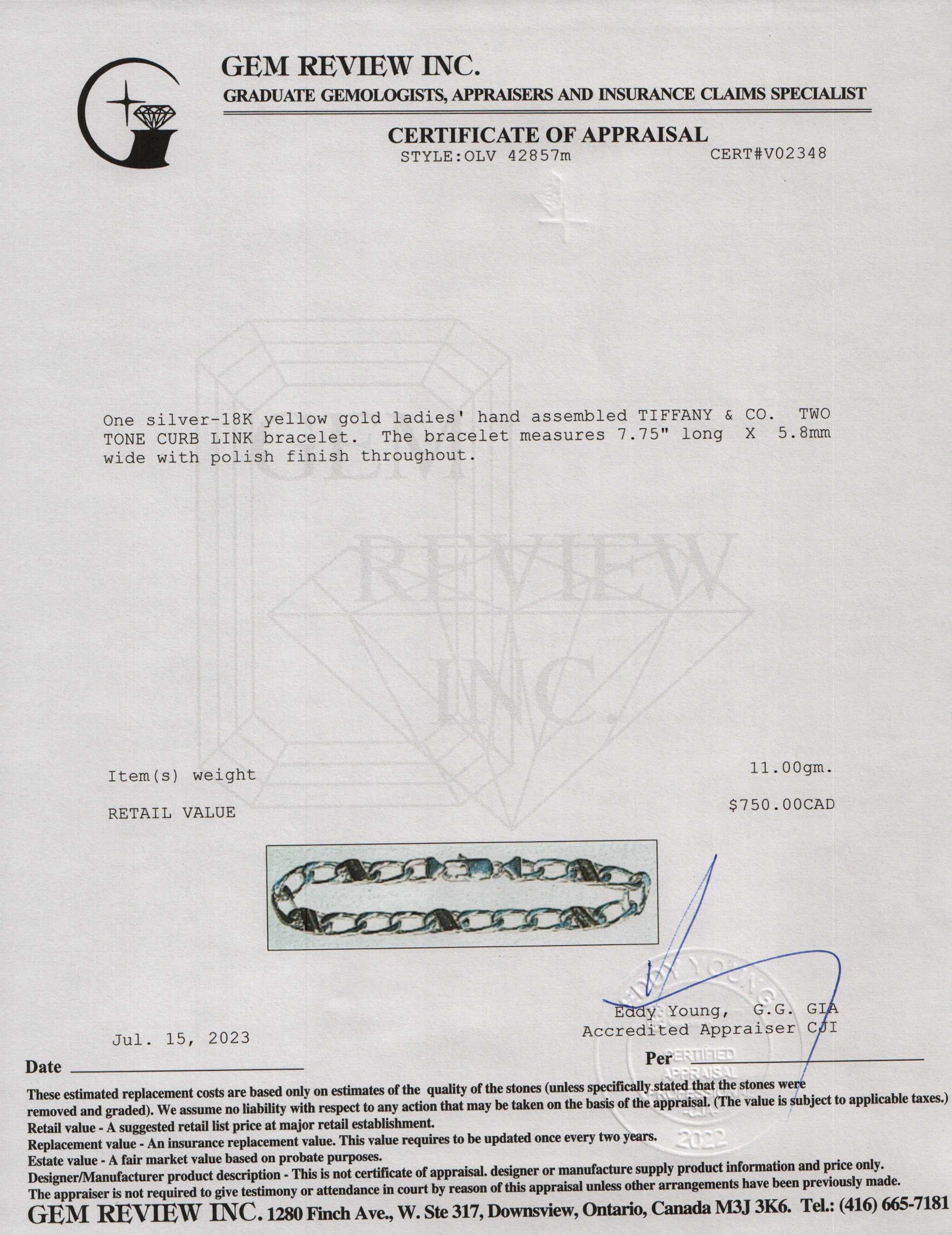 Tiffany & Co. Two-Tone Curb Link Bracelet