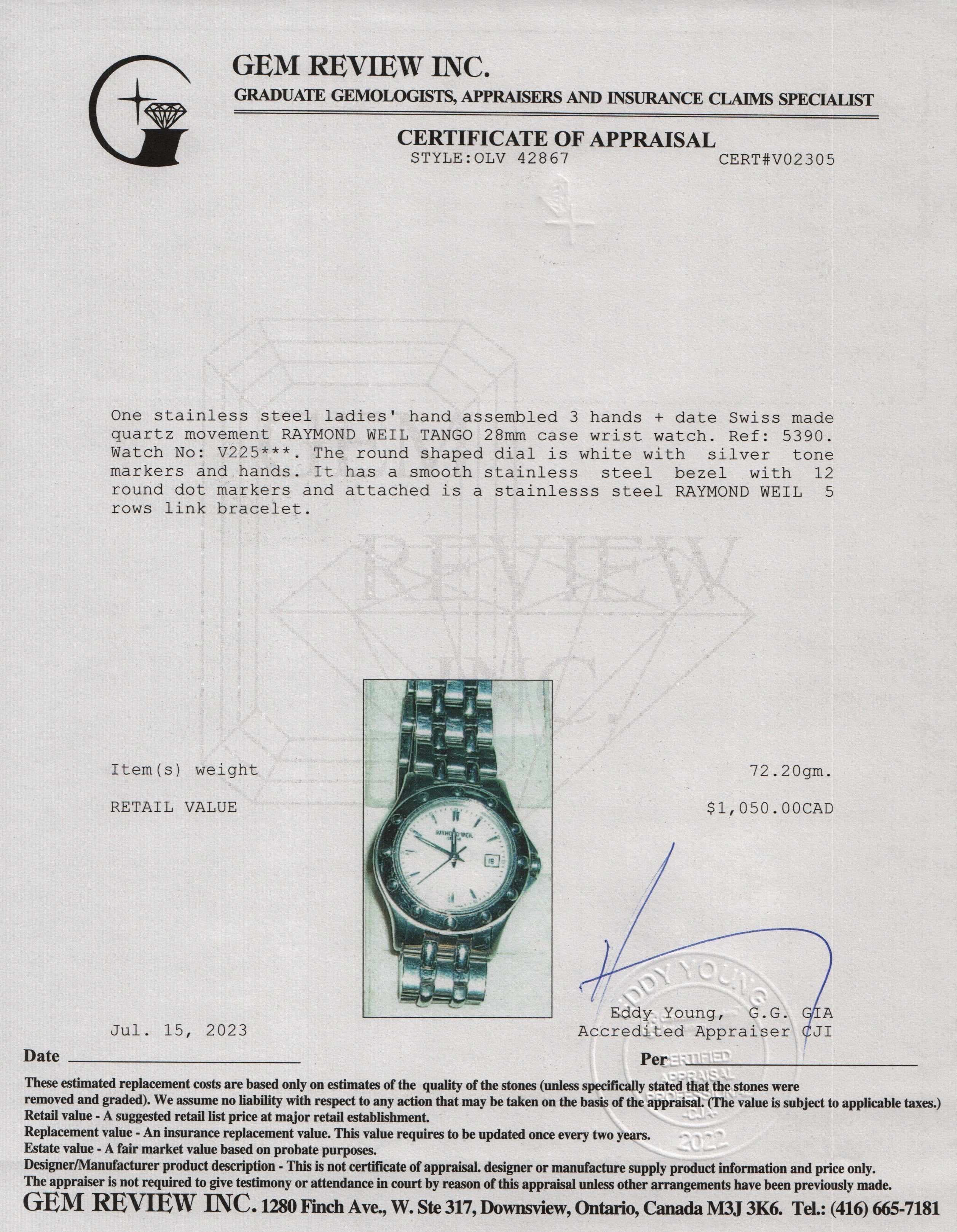 Raymond Weil Tango 28 MM Watch