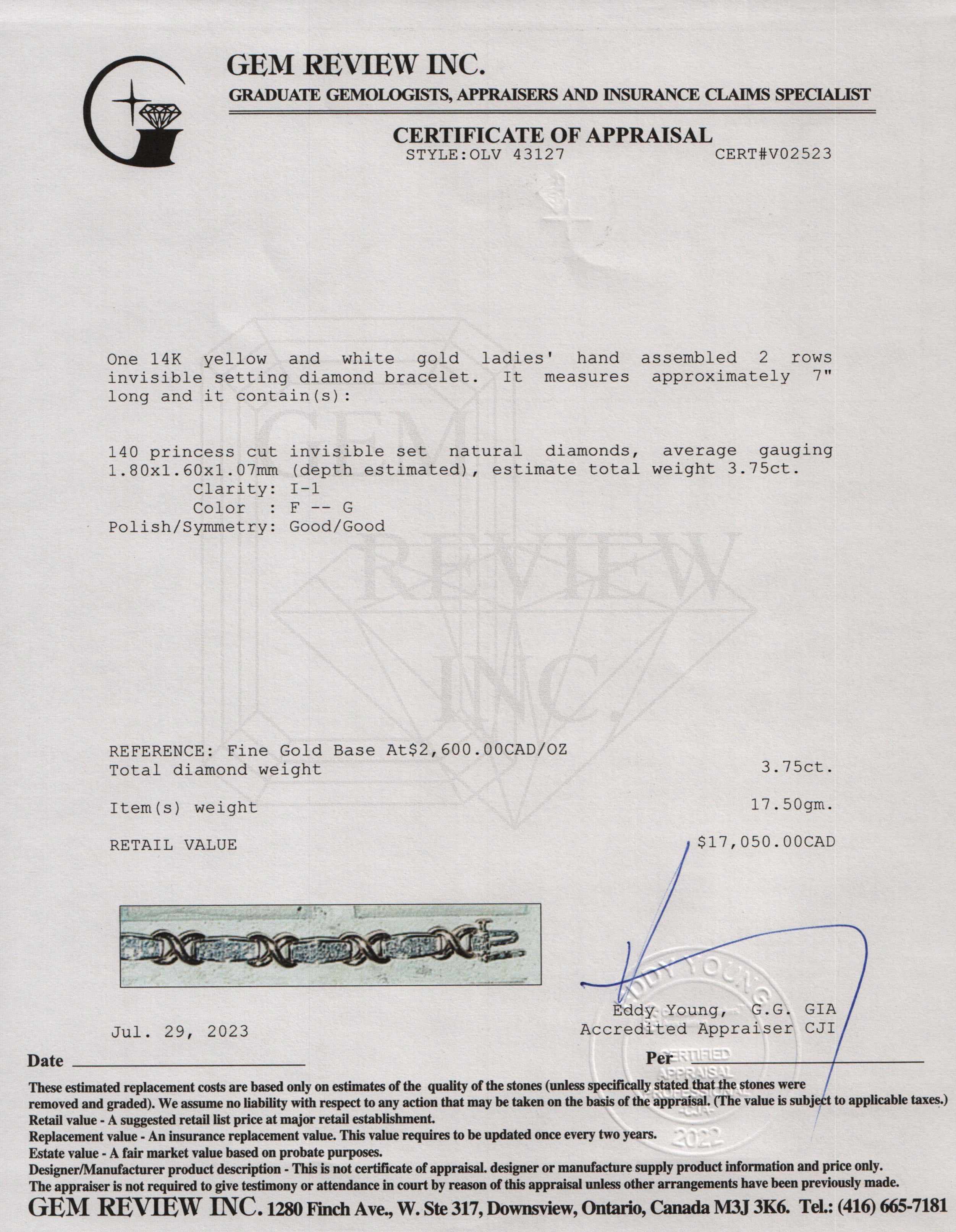 Two-Tone Diamond Tennis Bracelet