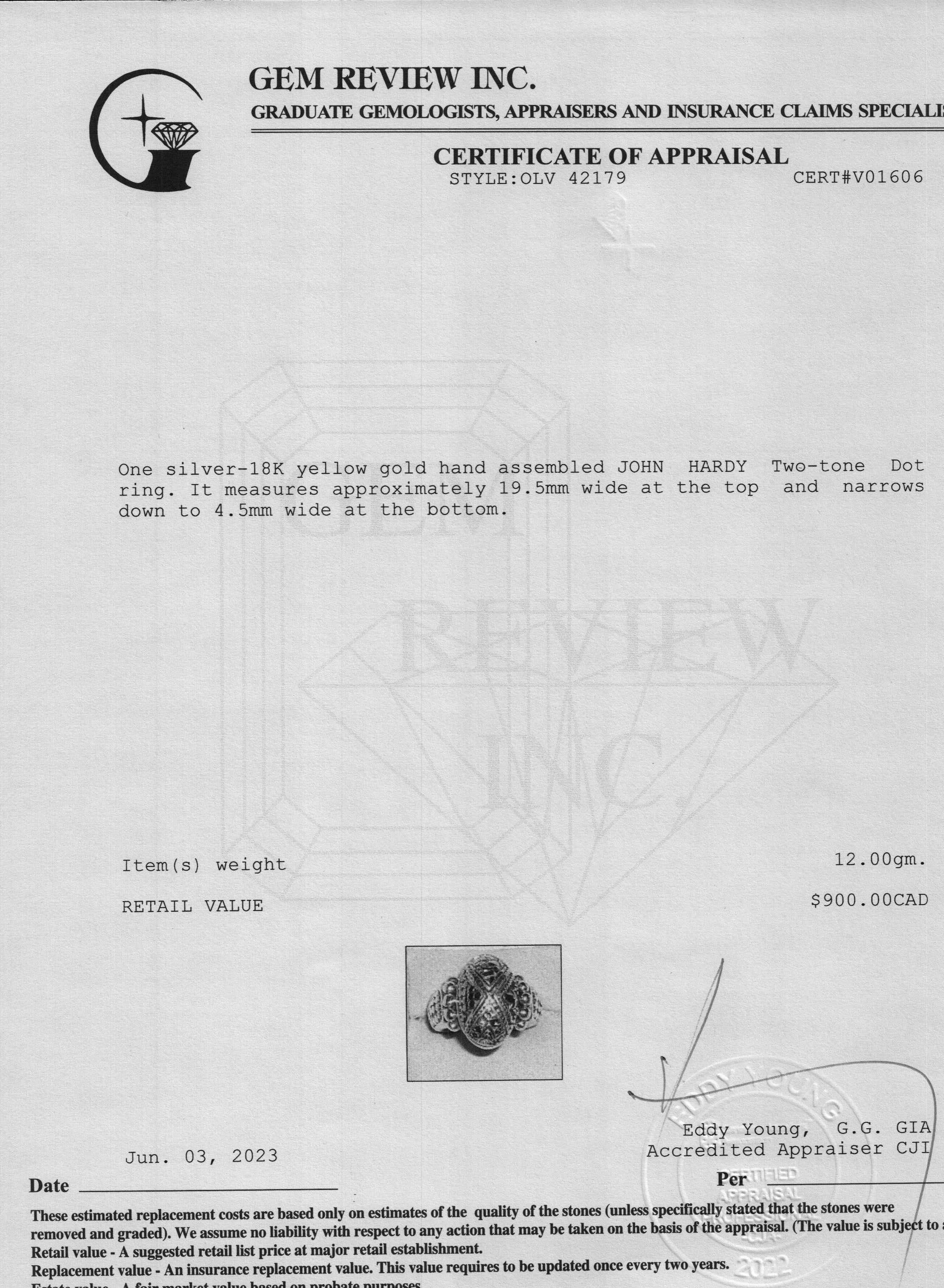 John Hardy Two-Tone Dot Ring