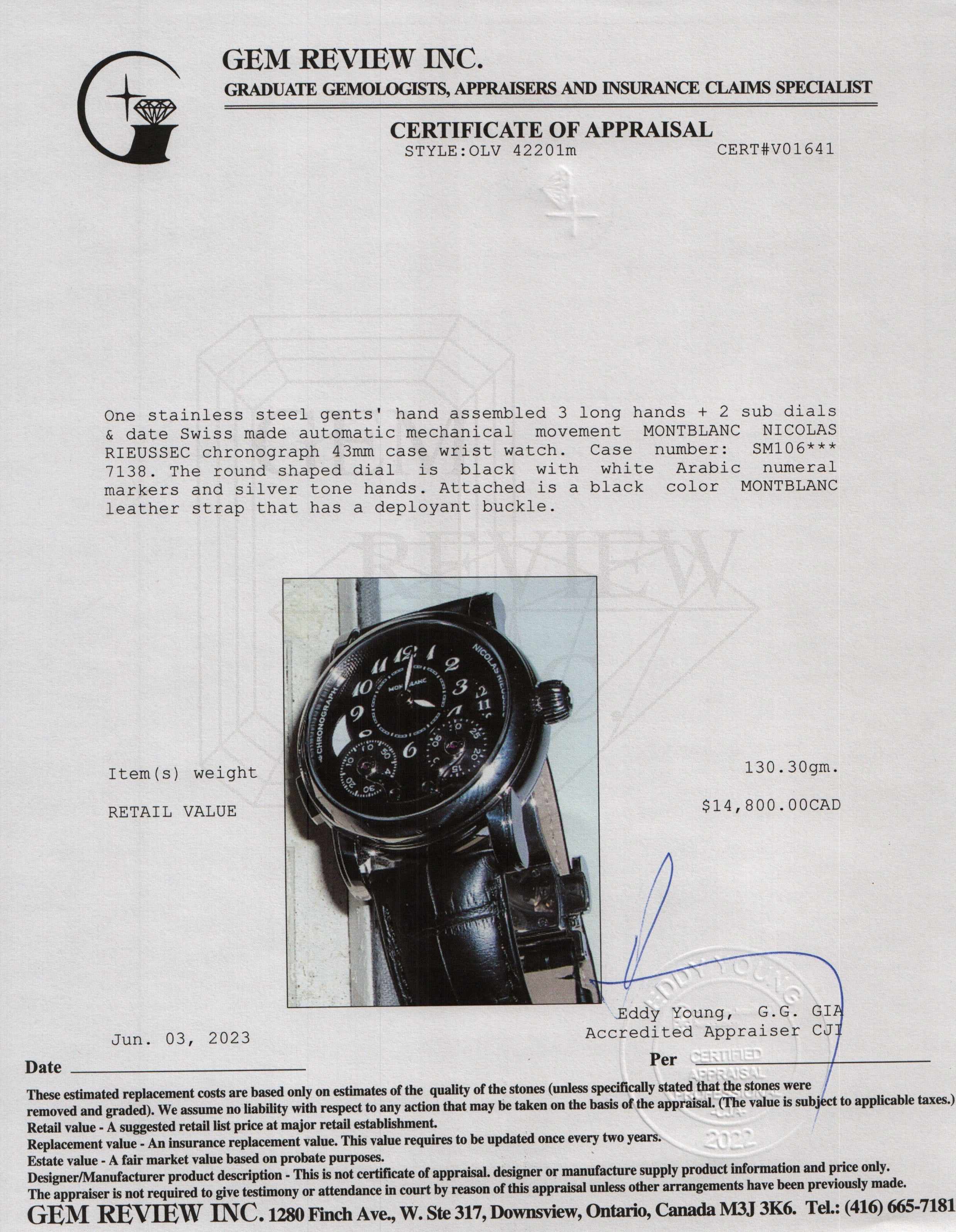 Montblanc Nicolas Rieussec 43MM Automatic Watch