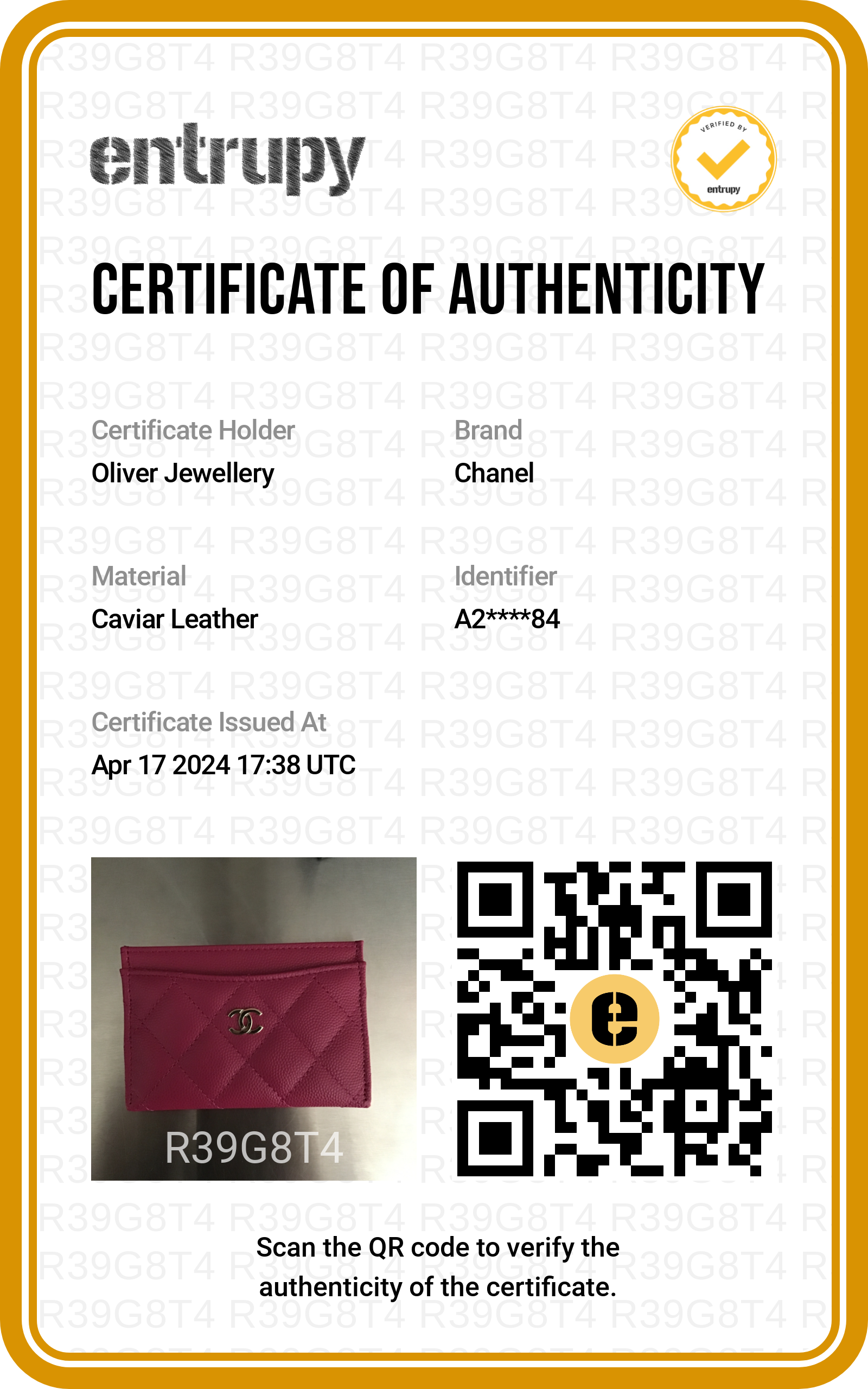 Chanel 2022 Pink Caviar Leather Classic Card Holder w/ Box