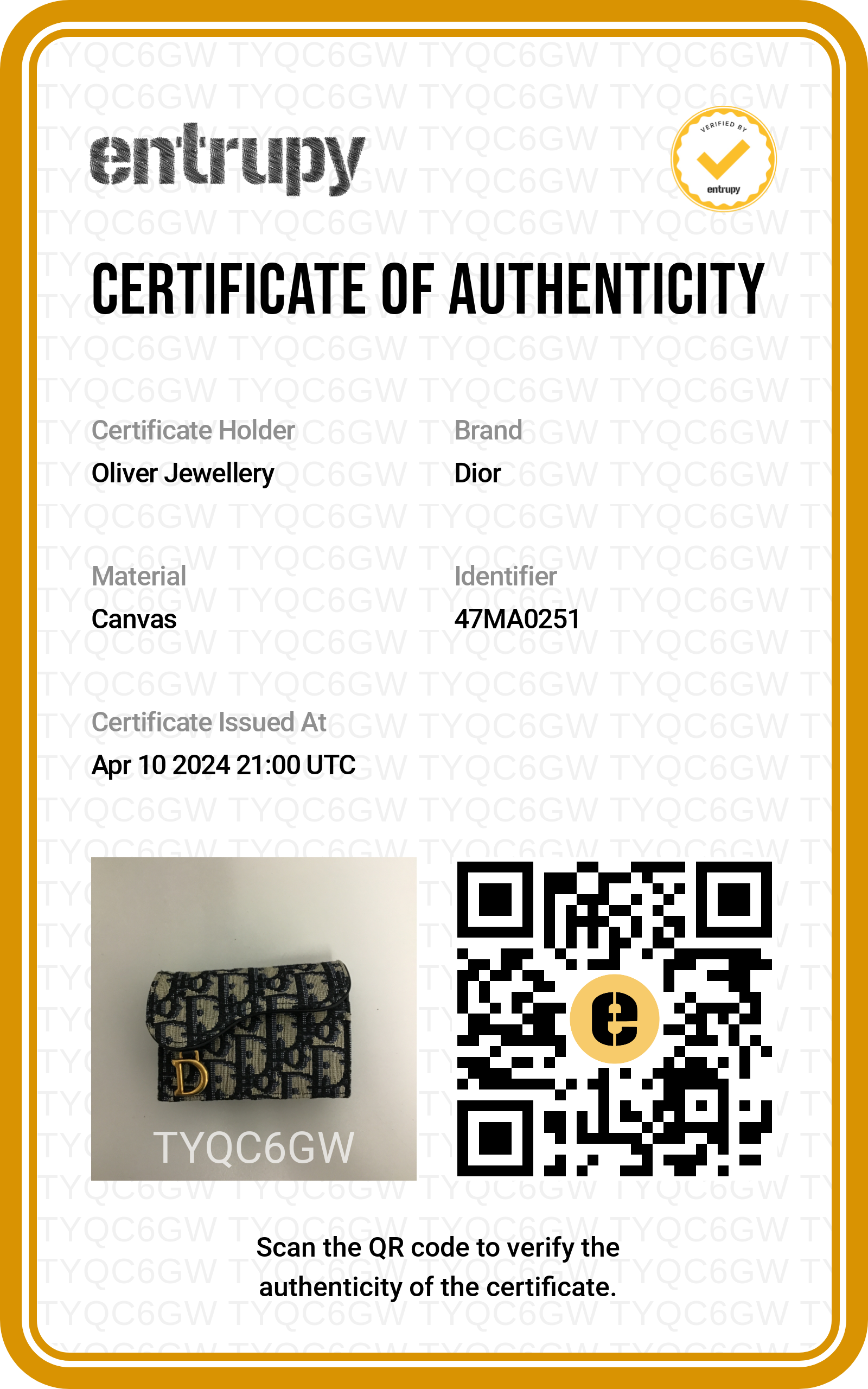 Christian Dior 2021 Oblique Saddle Bloom Flap Card Holder