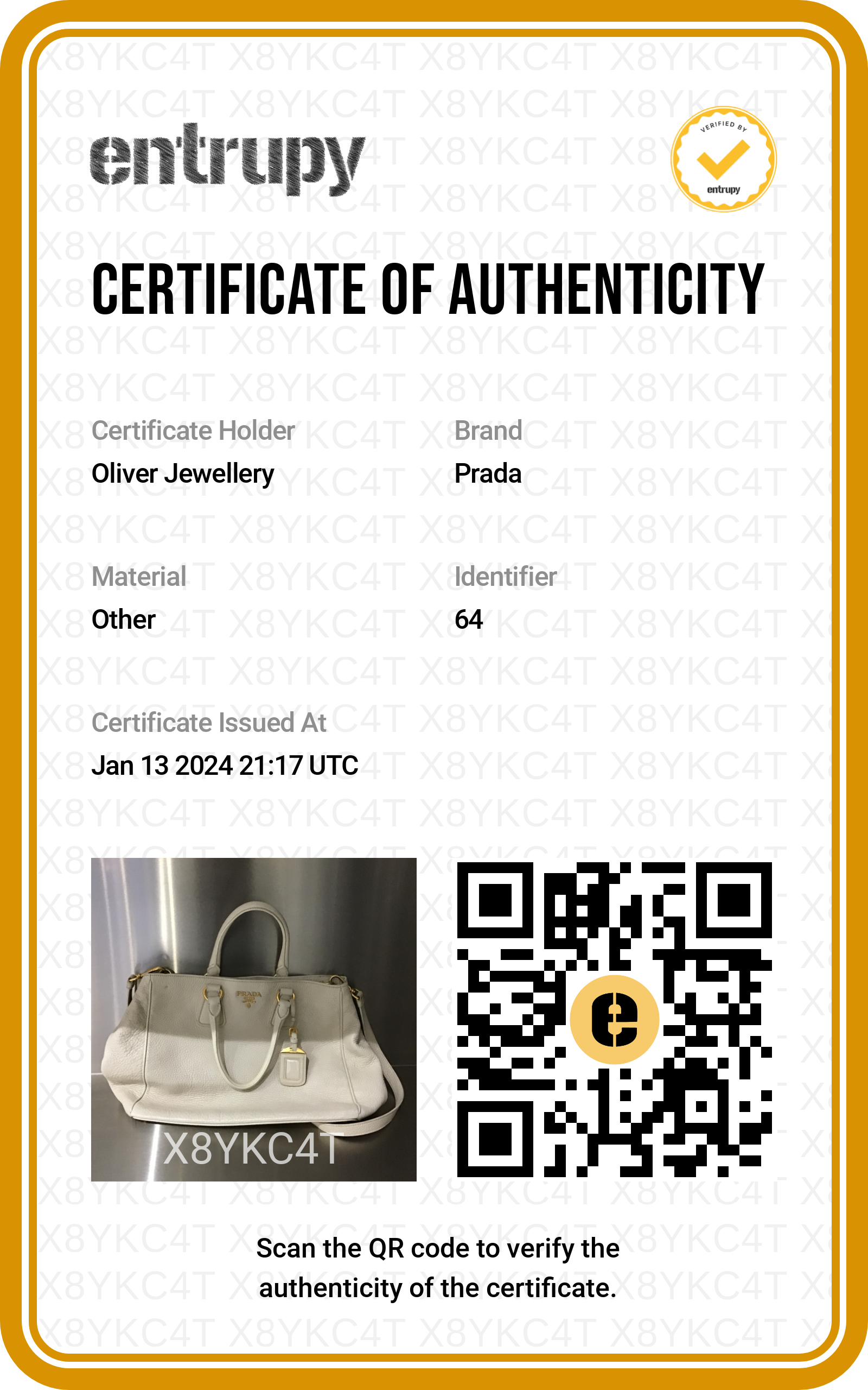 Prada White Vitello Daino Leather Tote w/ Strap