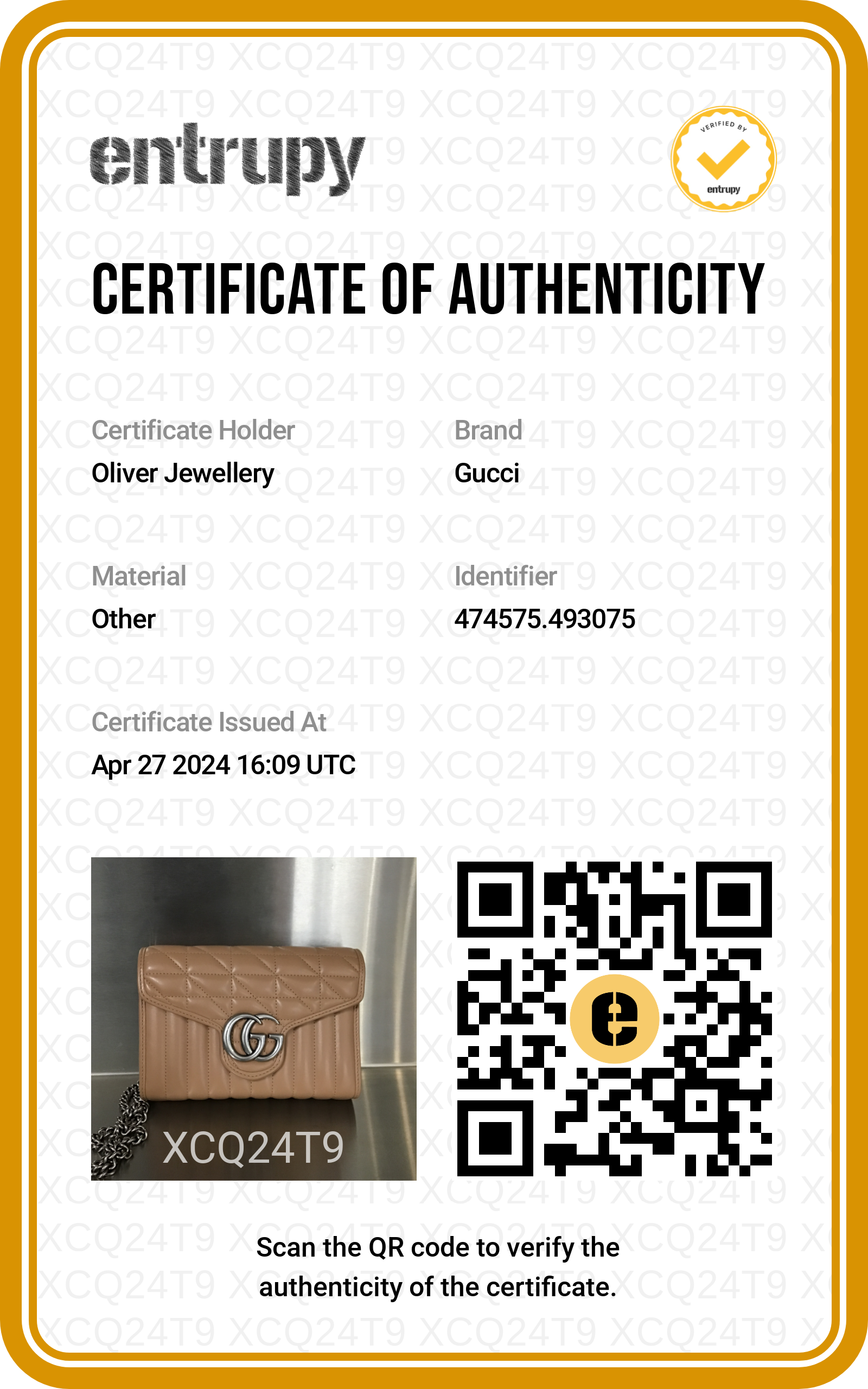 Gucci Beige Calfskin Leather GG Marmont Matelasse Mini Bag w/ Box