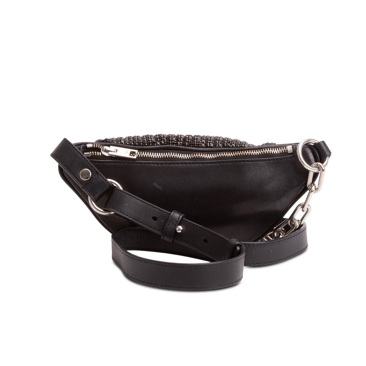 Alexander Wang Black Mesh Crystal Rhinestone Attica Belt Bag