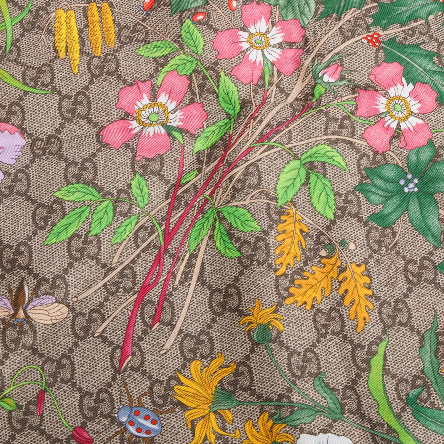 Gucci Pink/Grey GG Jacquard Wool Silk Scarf
