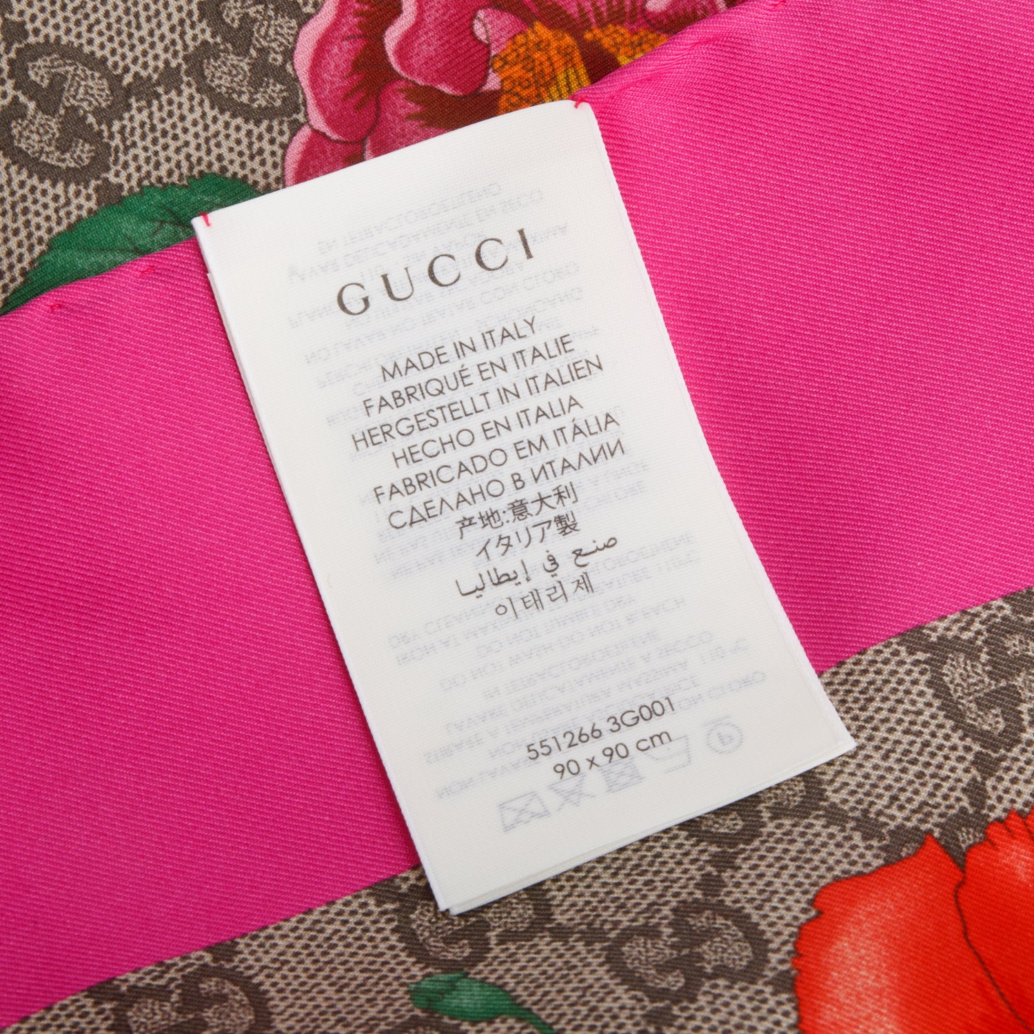 Gucci Pink/Grey GG Jacquard Wool Silk Scarf