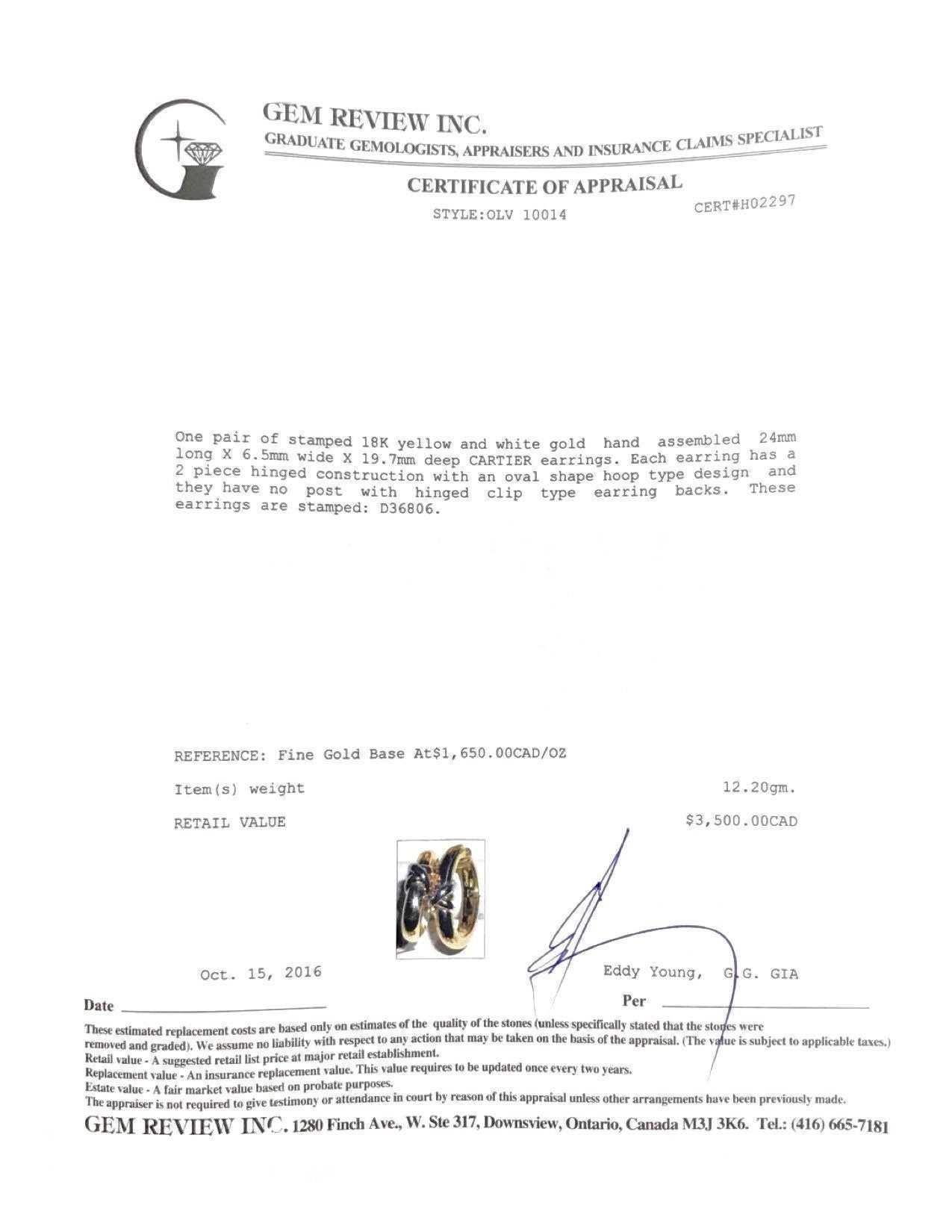 Cartier Clip On Trinity Hoop Earrings