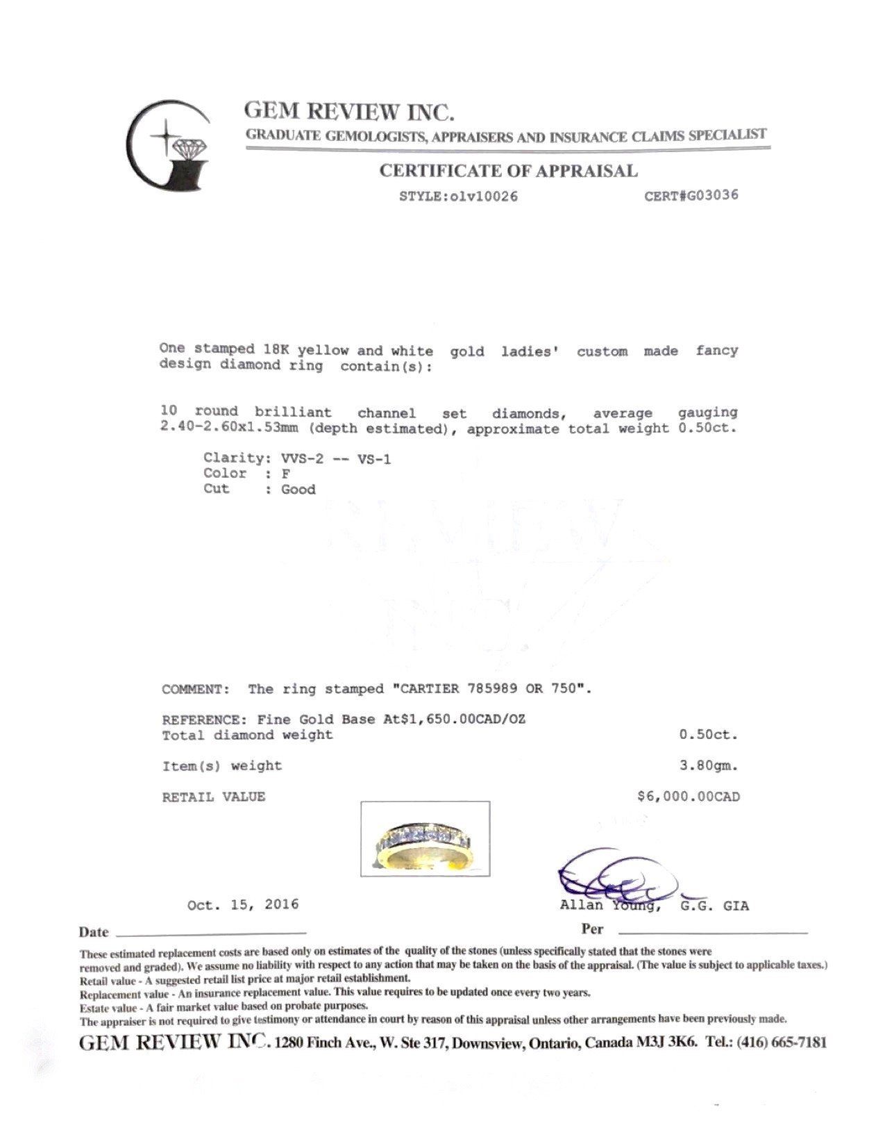 Cartier Vintage Channel-Set Diamond Band Ring