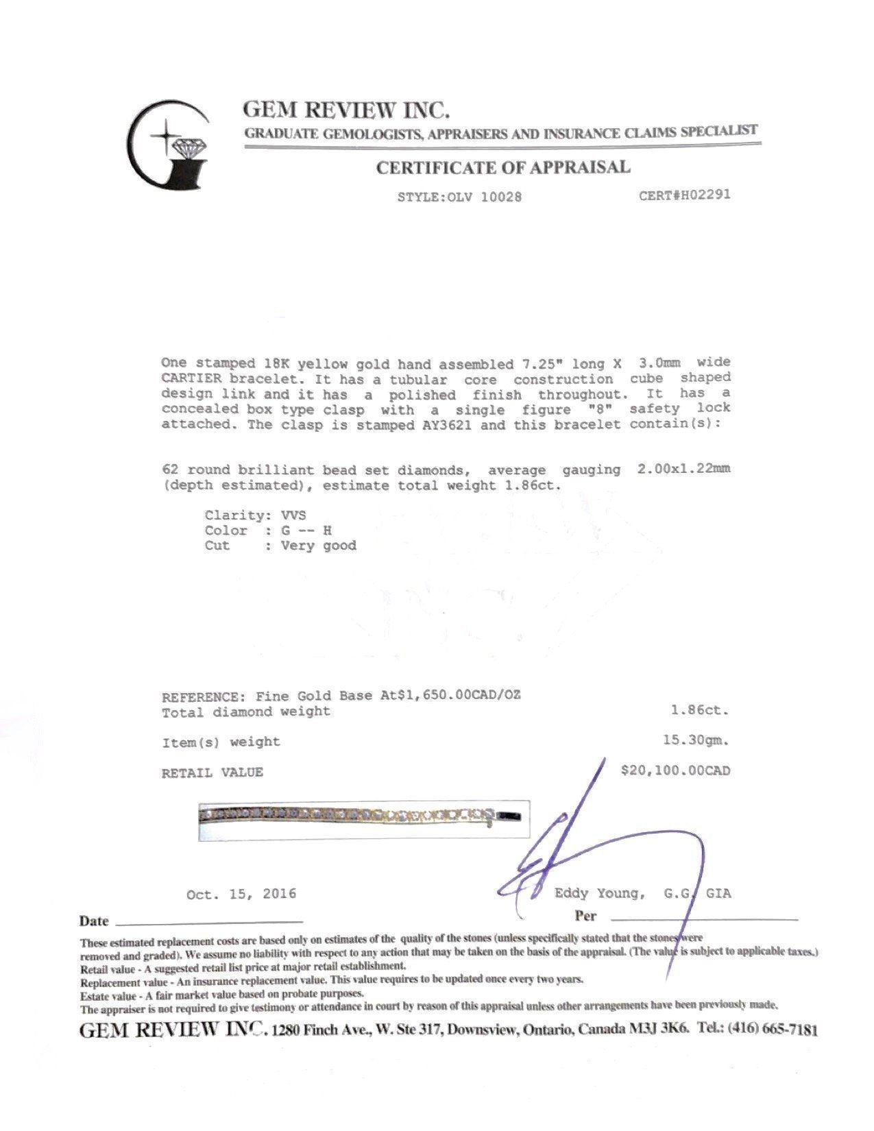 Cartier Diamond Lanieres Bracelet