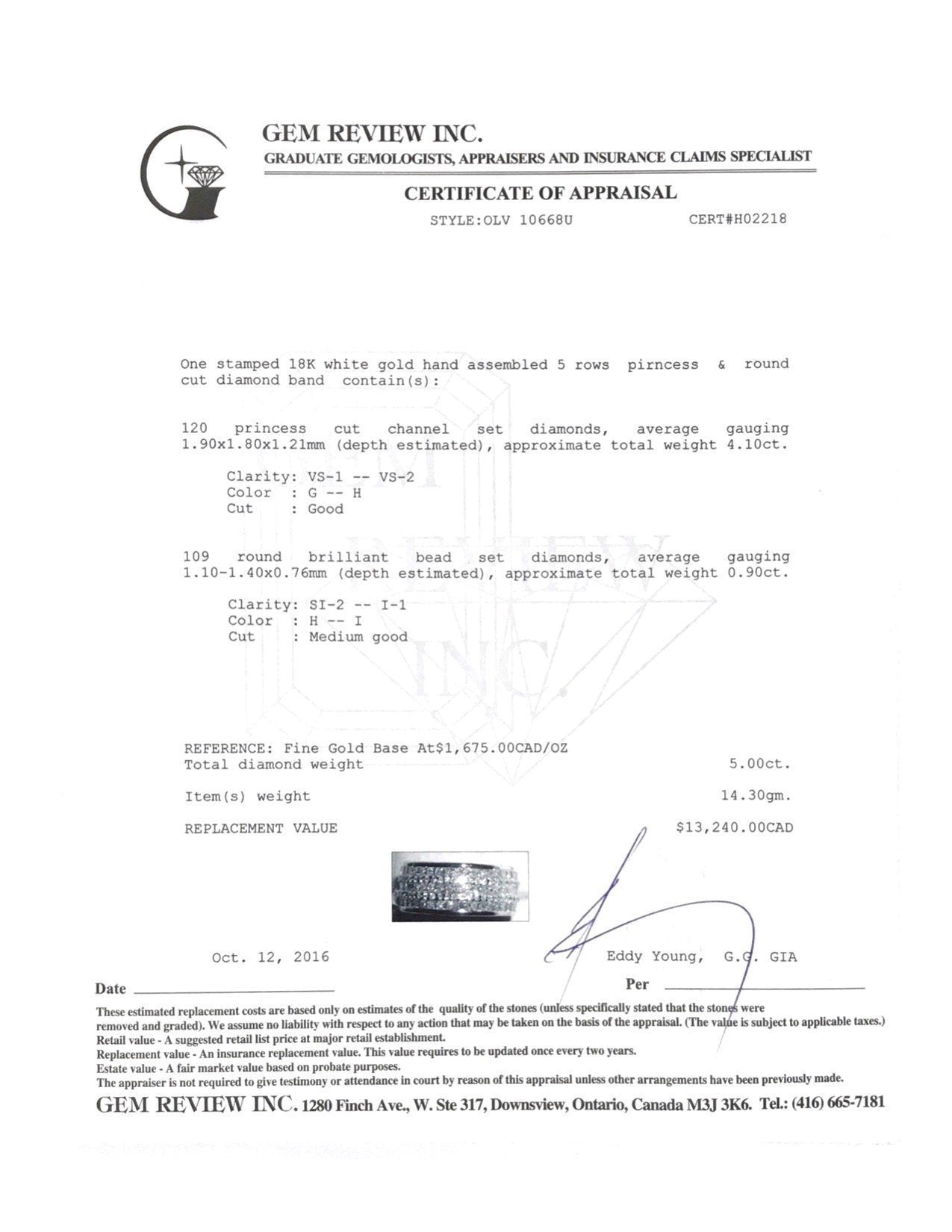 Five Row Diamond Eternity Band