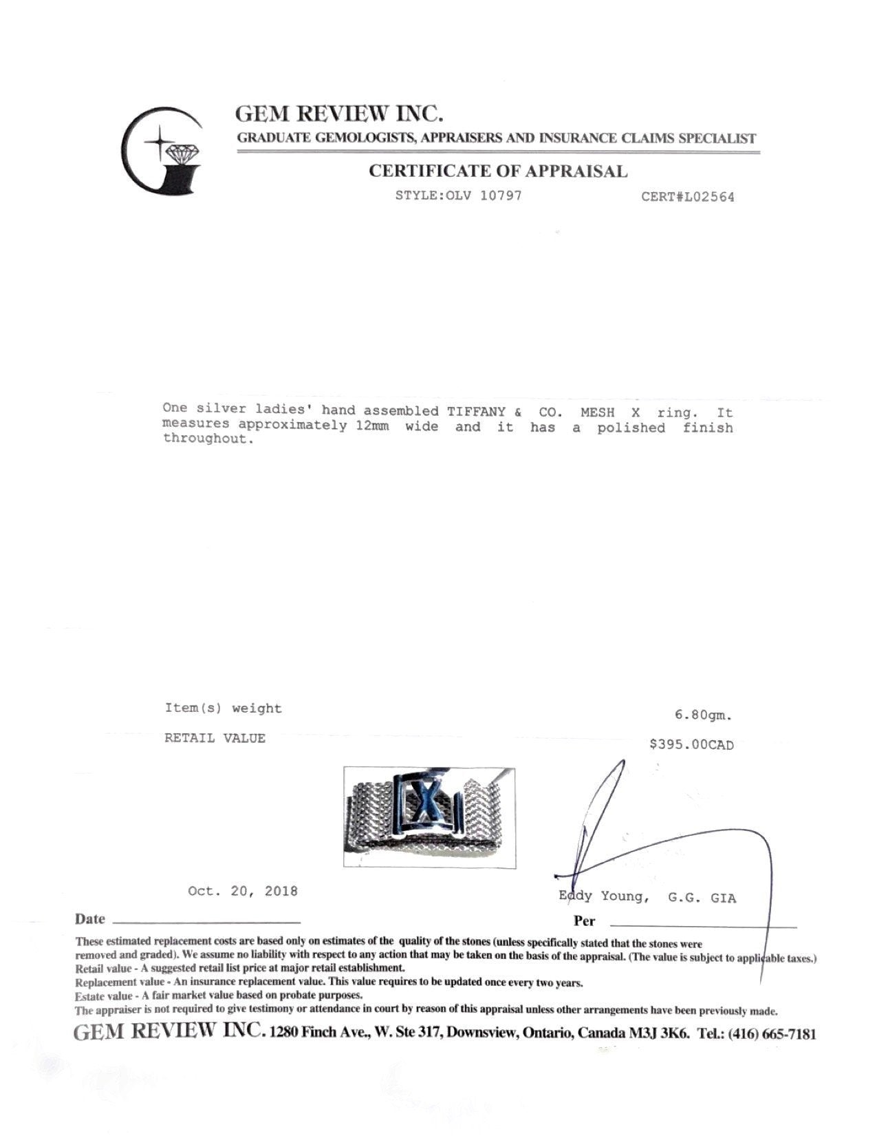 Tiffany & Co. Mesh 'X' Ring