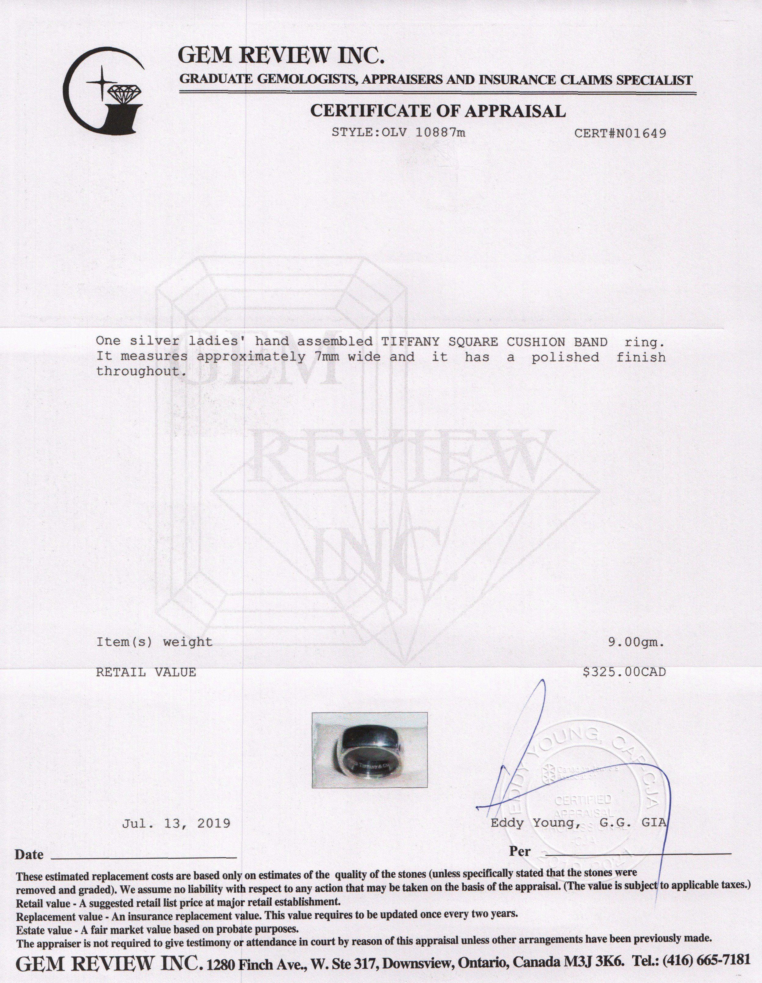 Tiffany & Co. Square Cushion Band Ring