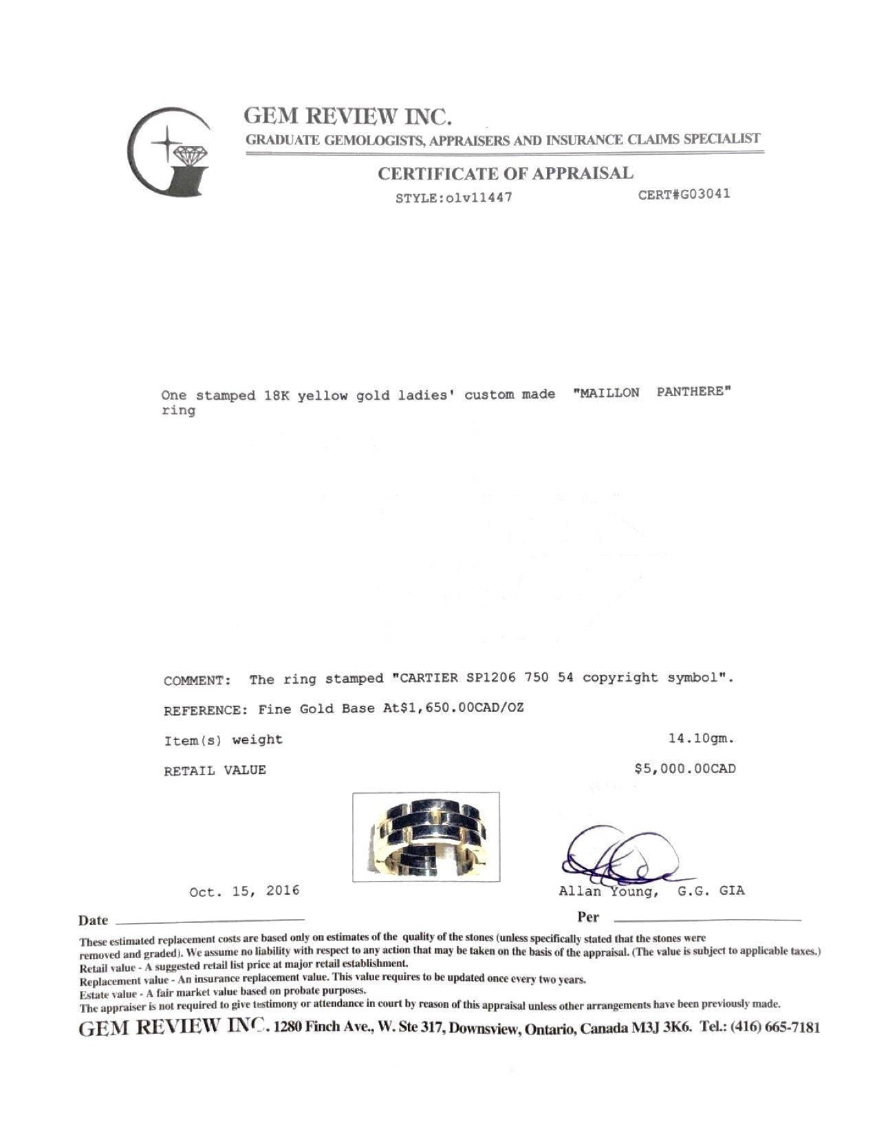 Cartier Maillon Panthere Ring