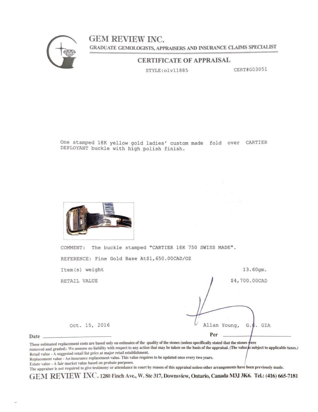 Cartier Deployant Watch Buckle