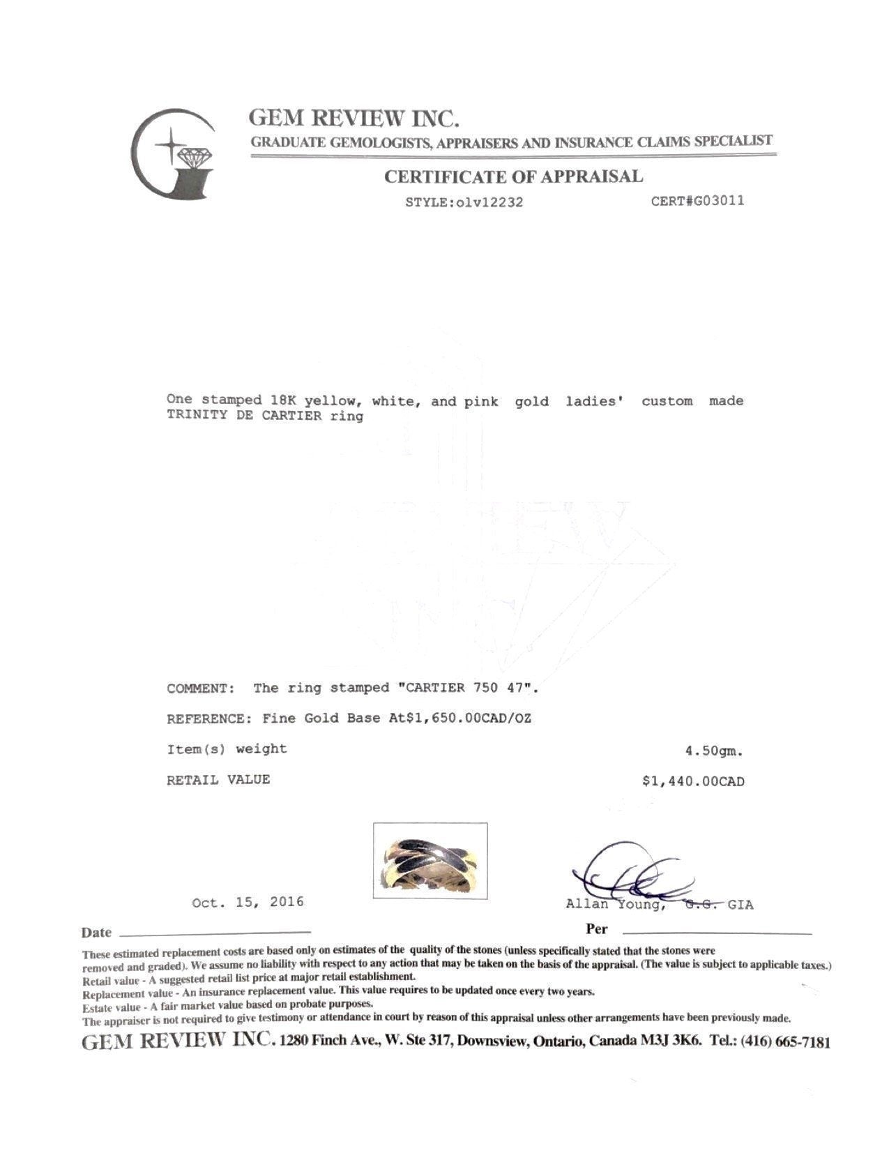 Cartier Trinity Rolling Ring