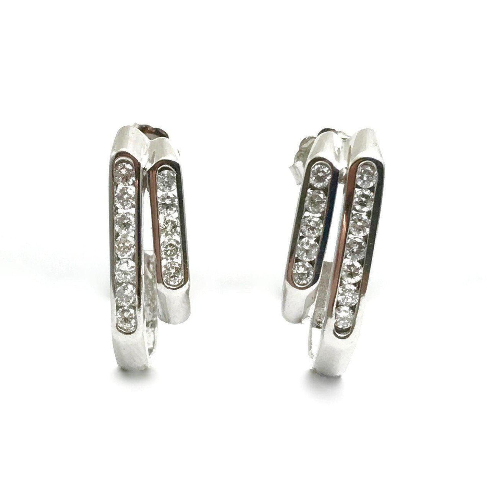 14 Karat White Gold Diamond Earrings