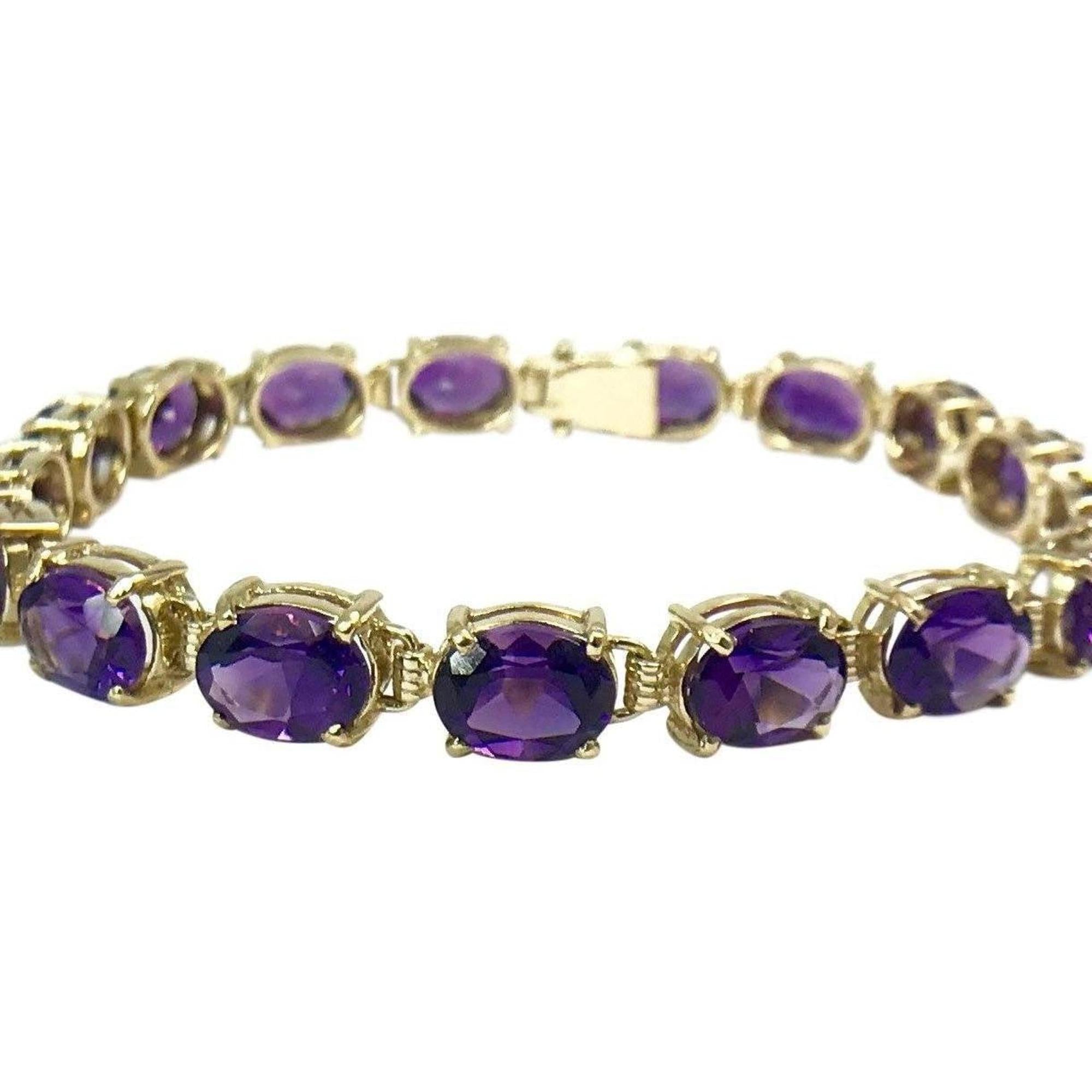 14 Karat Yellow Gold Amethyst Bracelet