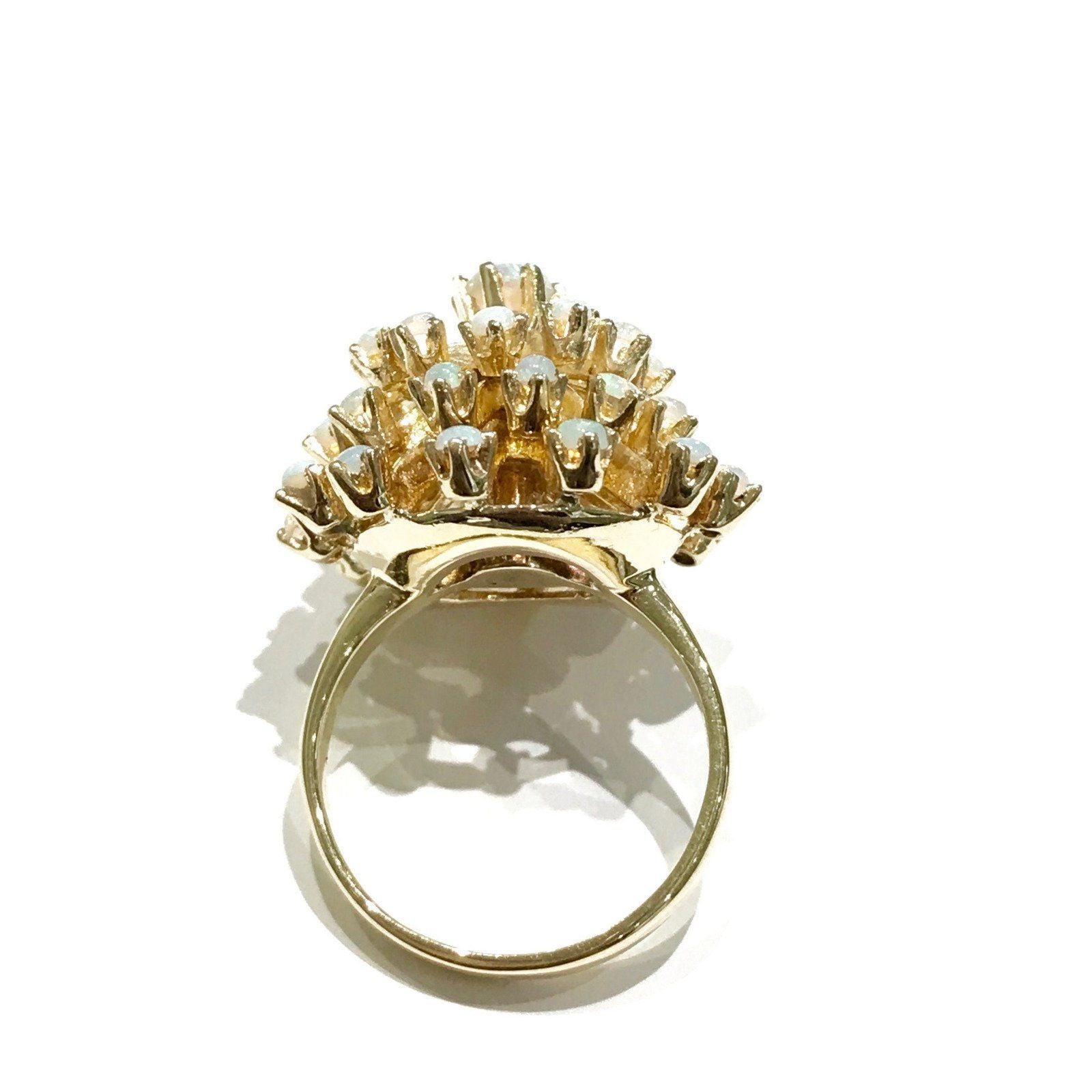 14 Karat Yellow Gold Opal Cluster Ring
