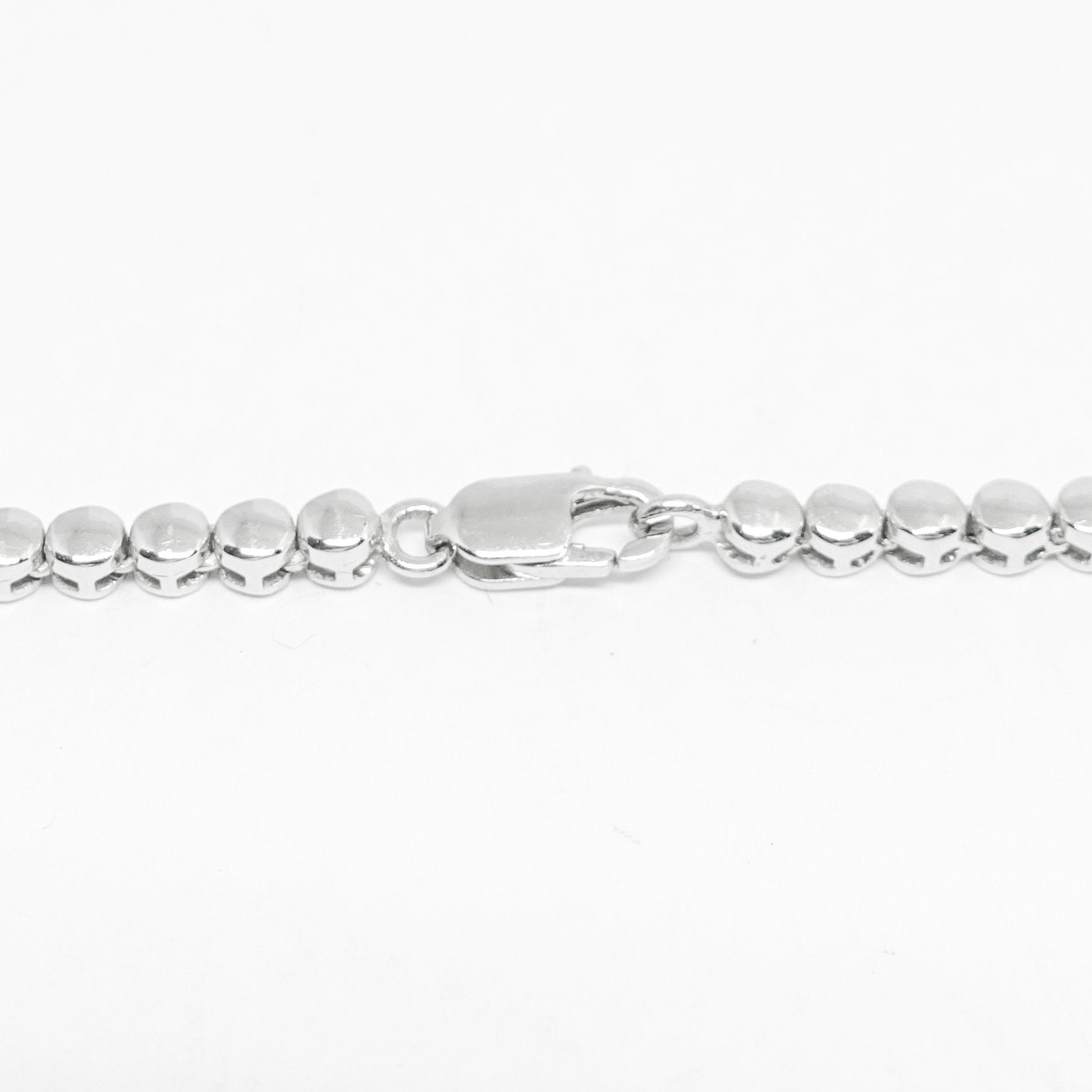 14K White Gold Lariat Design Diamond Cluster Necklace