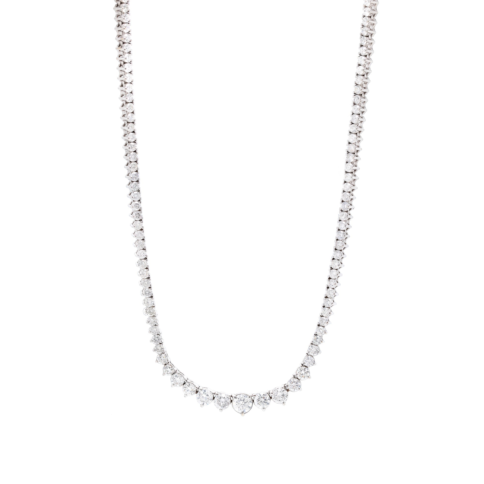 14k White Gold 4.66 tcw. Diamond Tennis Necklace
