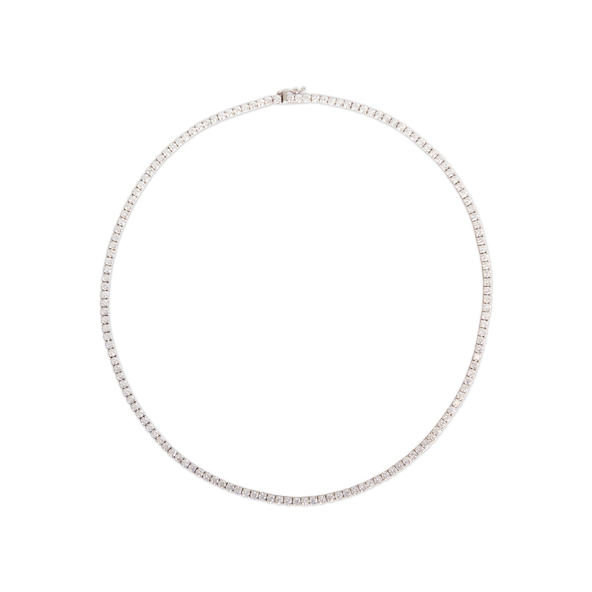 14k White Gold 9.48 tcw. Diamond Tennis Necklace