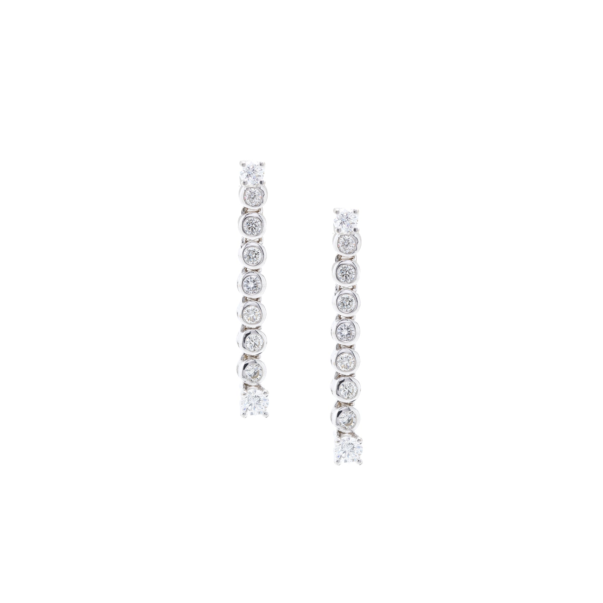 14k White Gold Diamond Drop Earrings