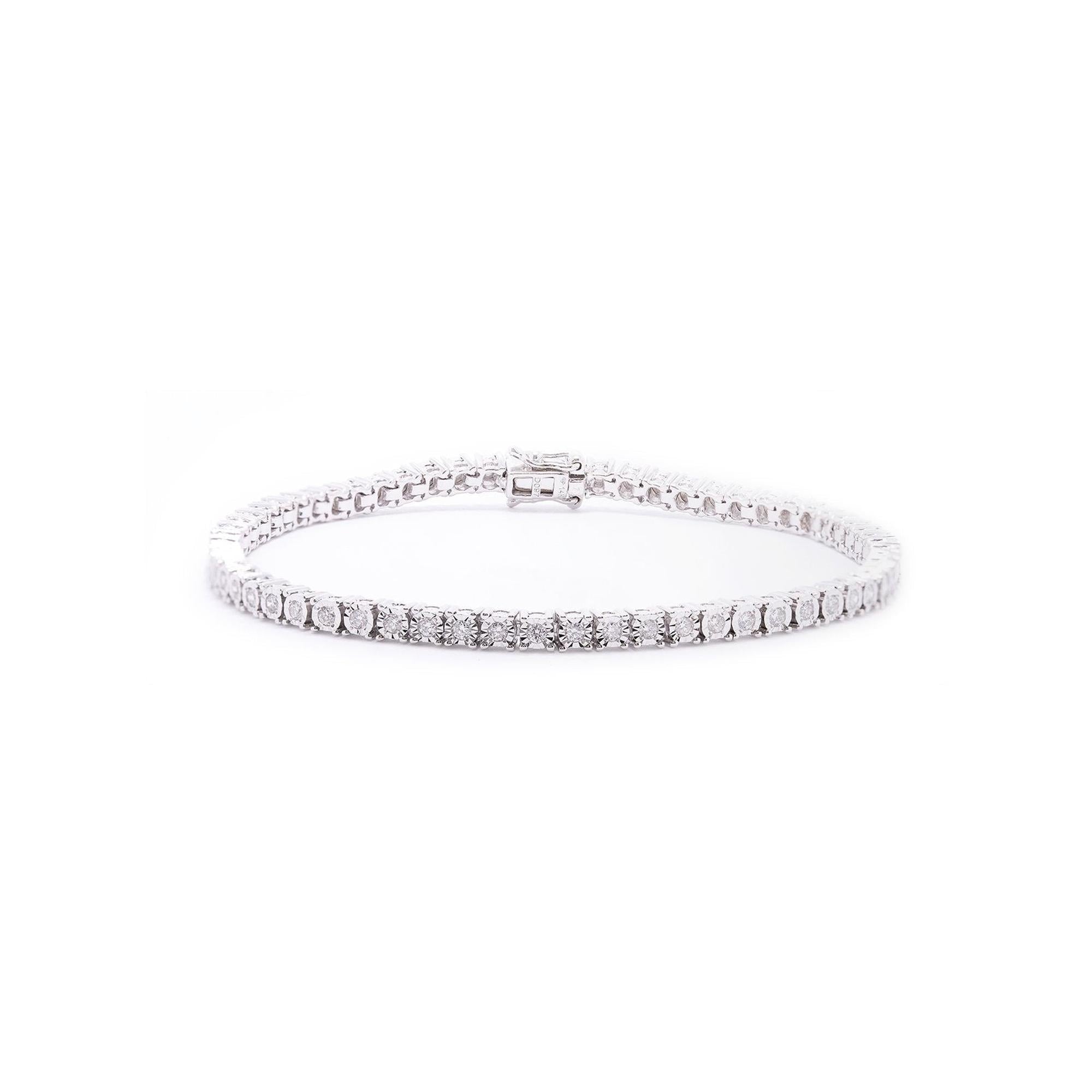 14k White Gold Diamond Tennis Bracelet