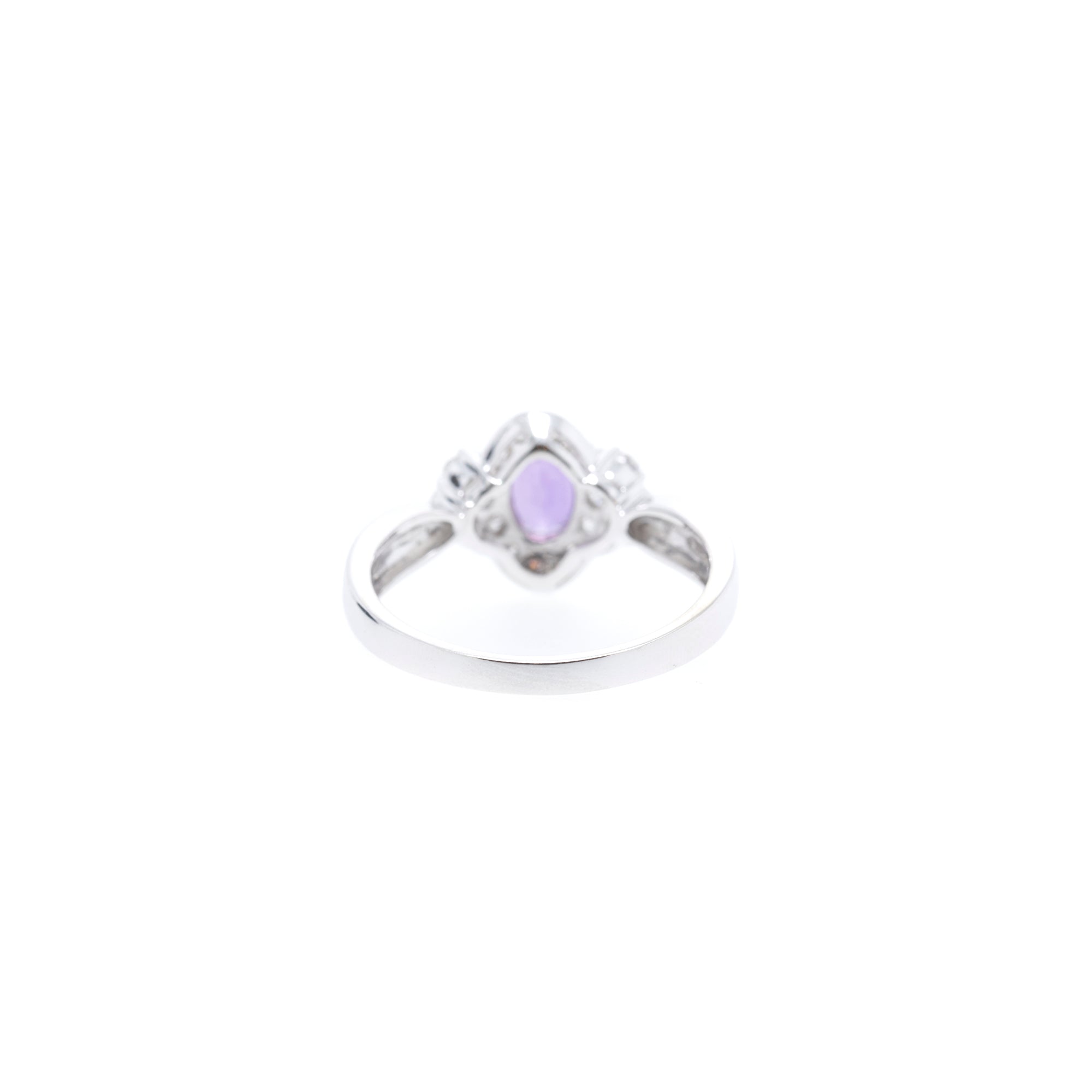 14k White Gold Purple Sapphire & Diamond Cocktail Ring