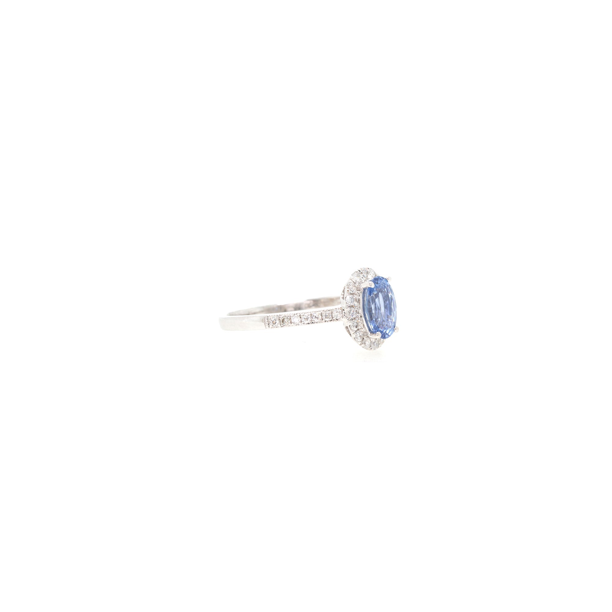 14k White Gold Sapphire & Diamond Cocktail Ring