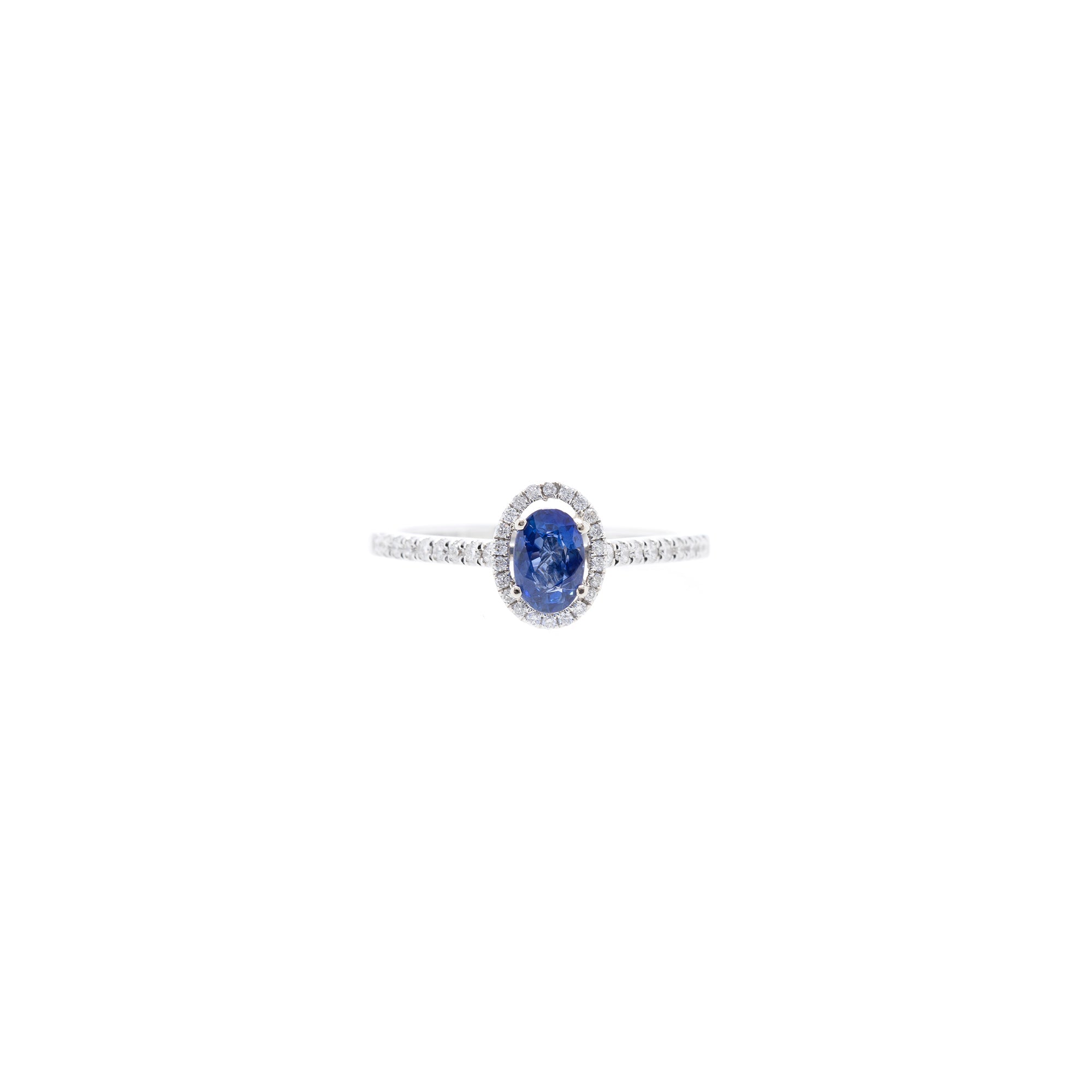 14k White Gold Sapphire & Diamond Cocktail Ring