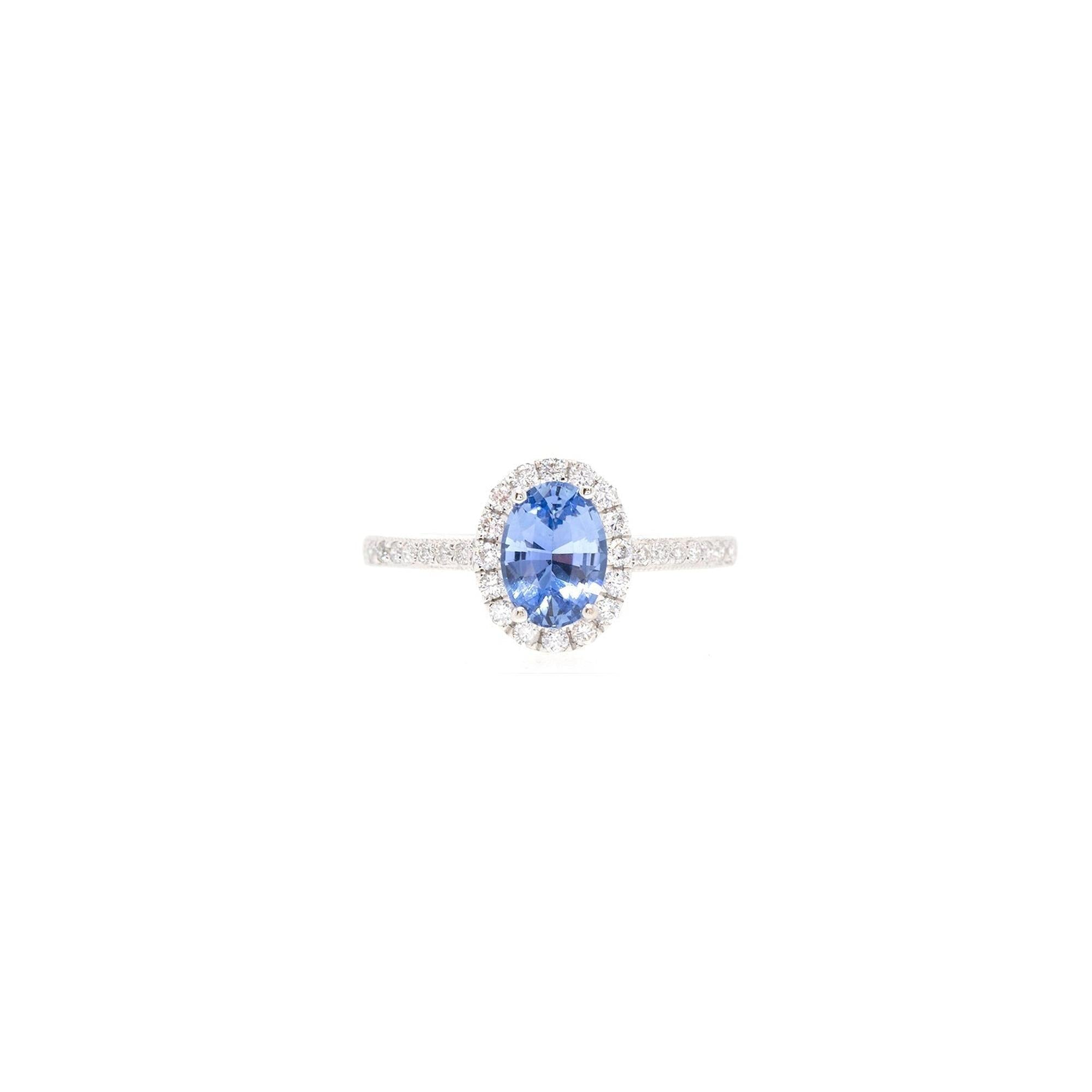 14k White Gold Sapphire & Diamond Cocktail Ring