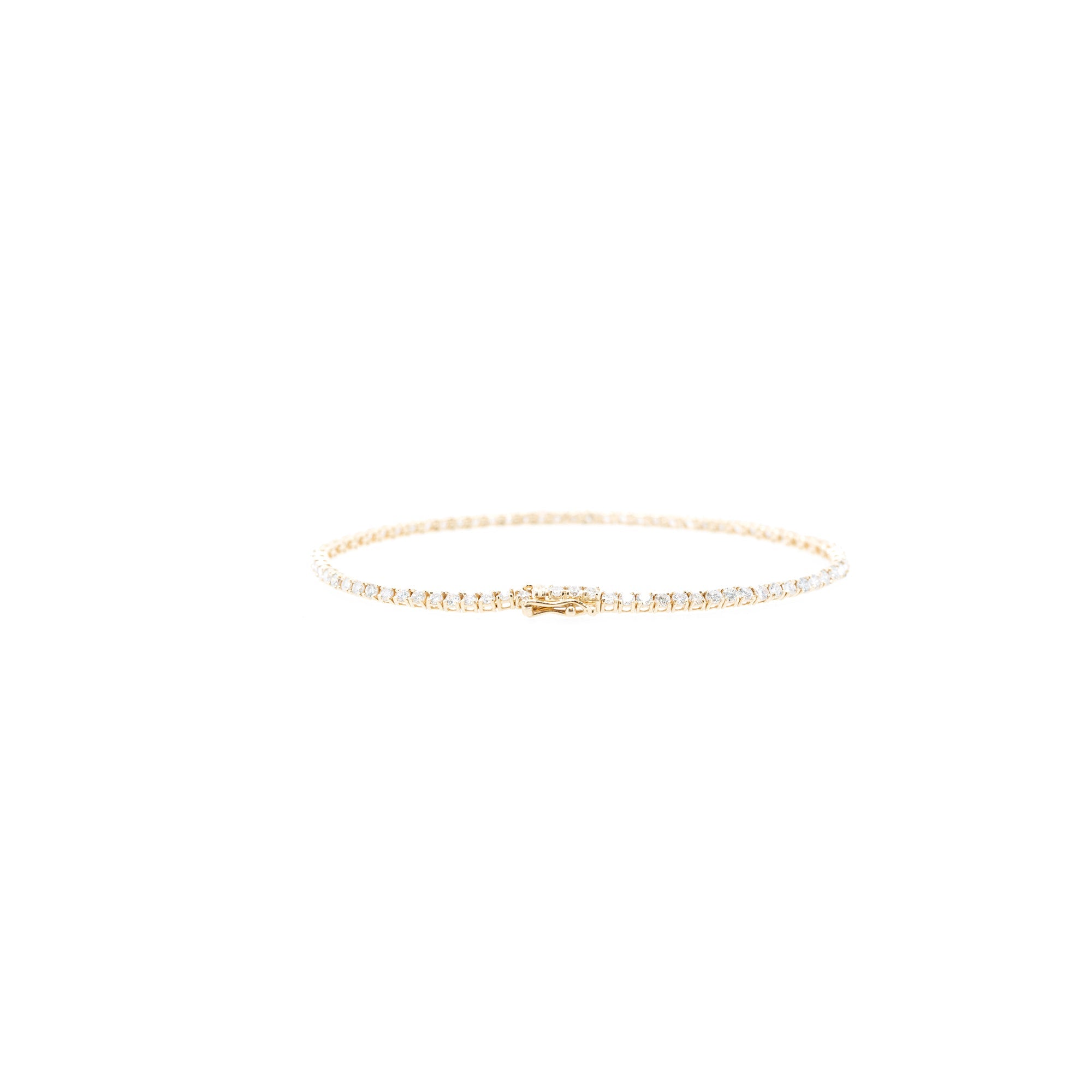 14k Yellow Gold Diamond Tennis Bracelet