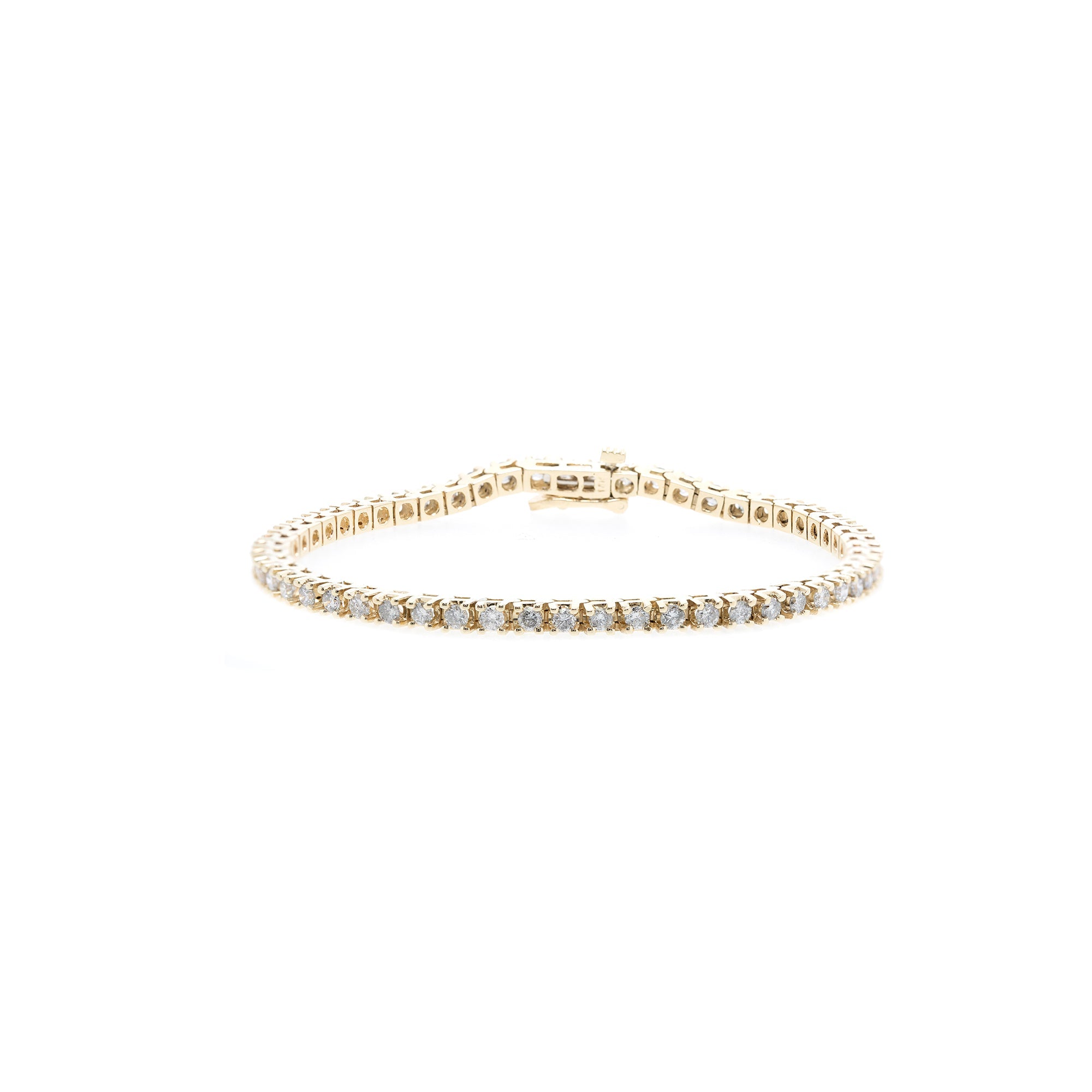 14k Yellow Gold Diamond Tennis Bracelet