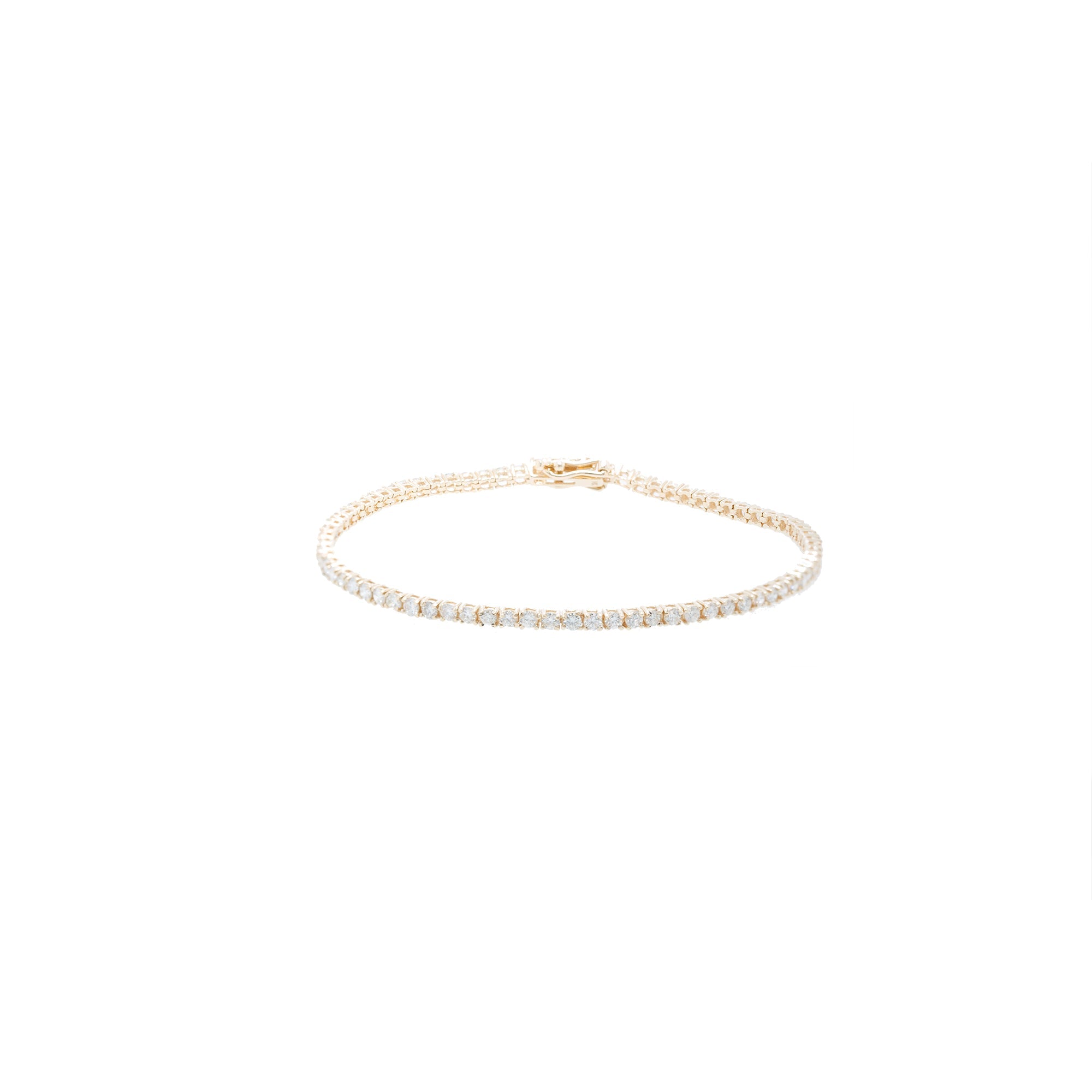 14k Yellow Gold Diamond Tennis Bracelet