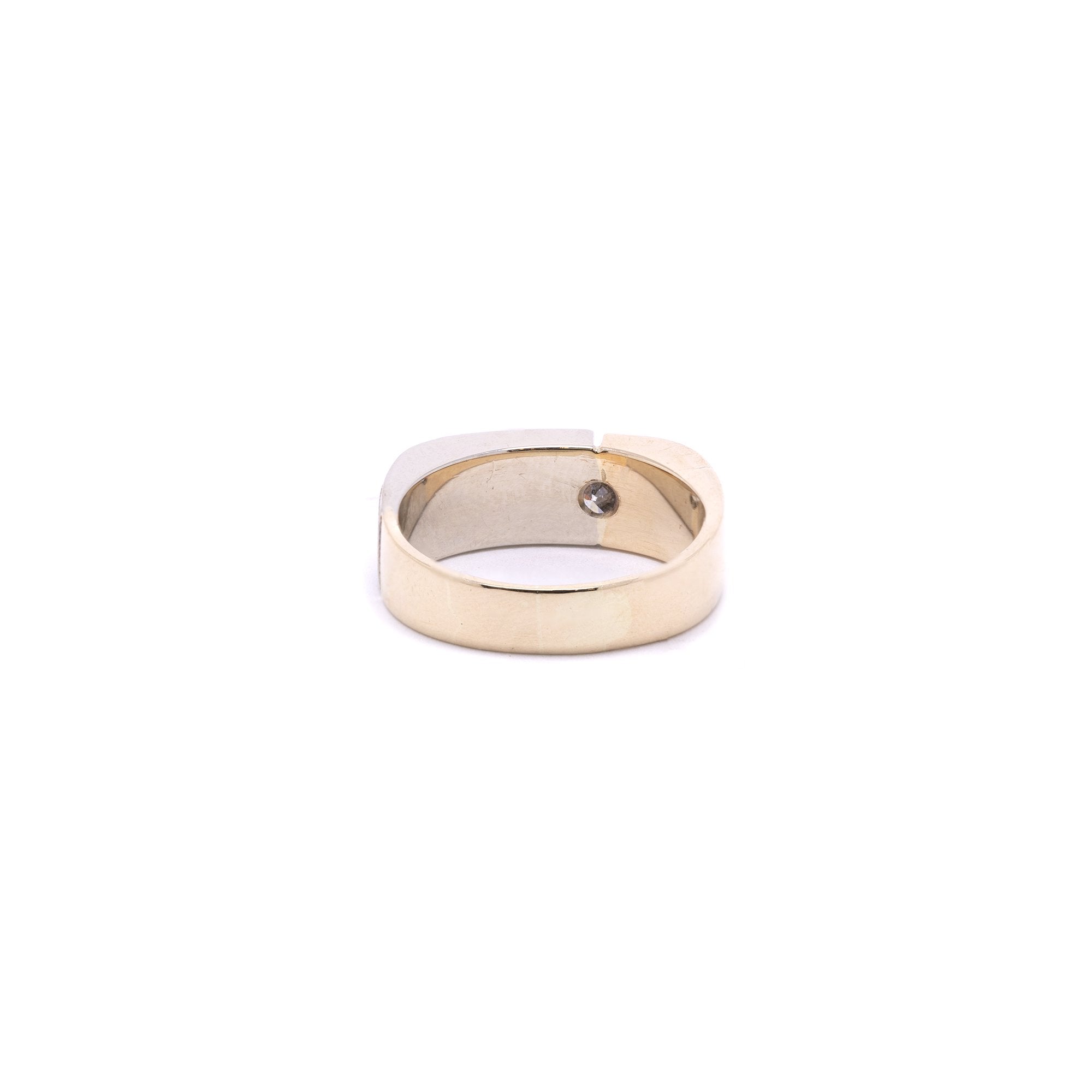 14k Yellow & White Gold Solitaire Diamond Ring