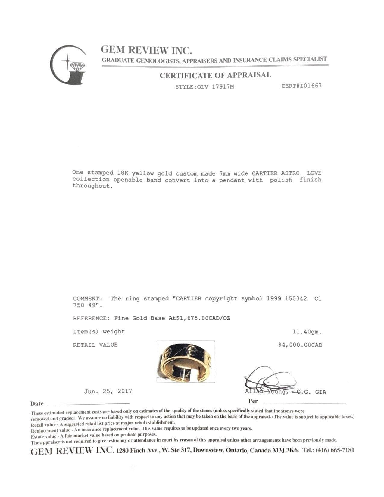 Cartier Special Edition Astro Love Ring/Pendant