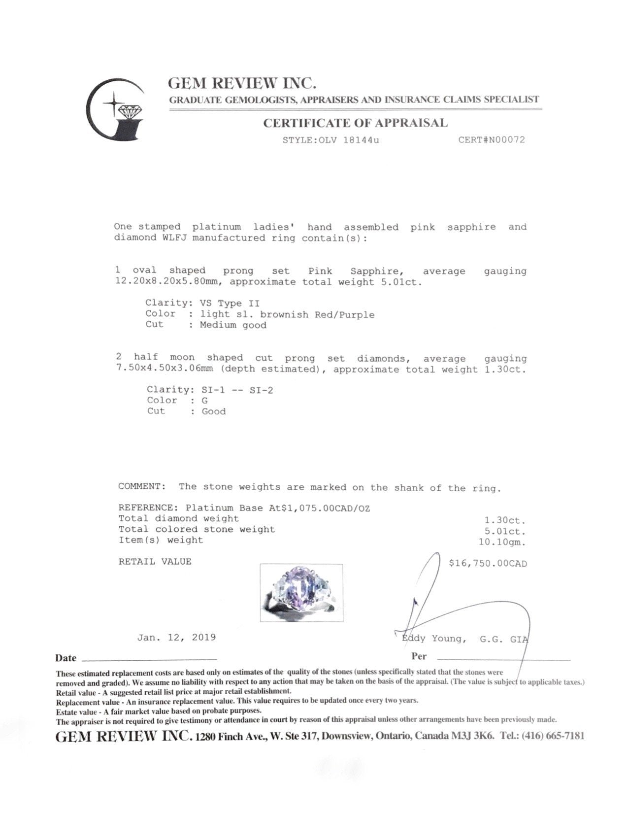 Pink Sapphire and Diamond Cocktail Ring