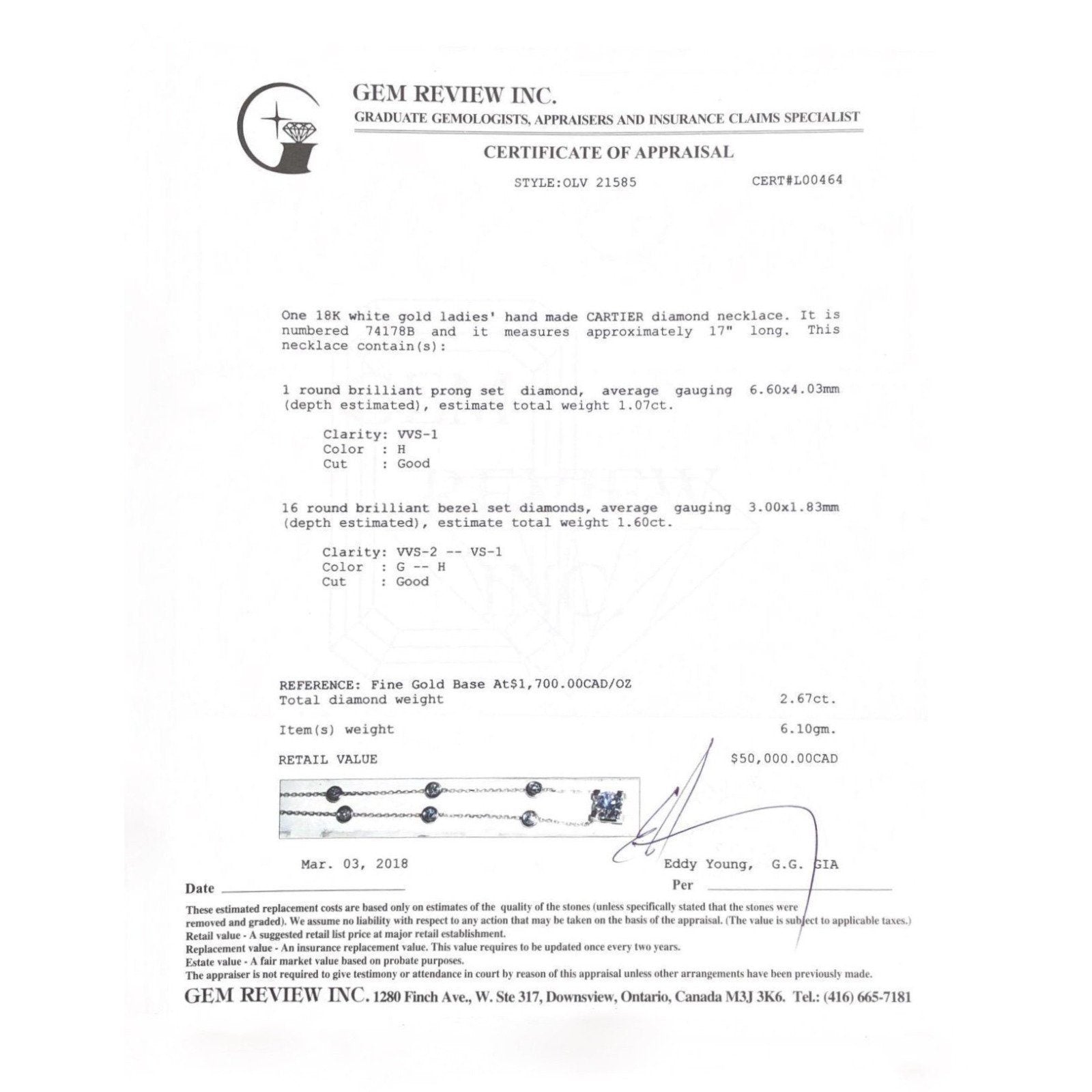 18K Cartier C de Cartier Diamond Necklace